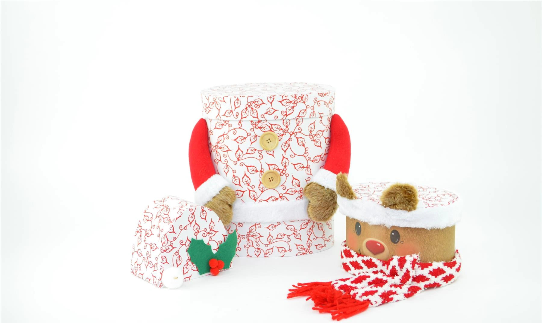 Reindeer Christmas Novelty 3 Pcs Box Set Xmas Decorations Gifts Present Boxes