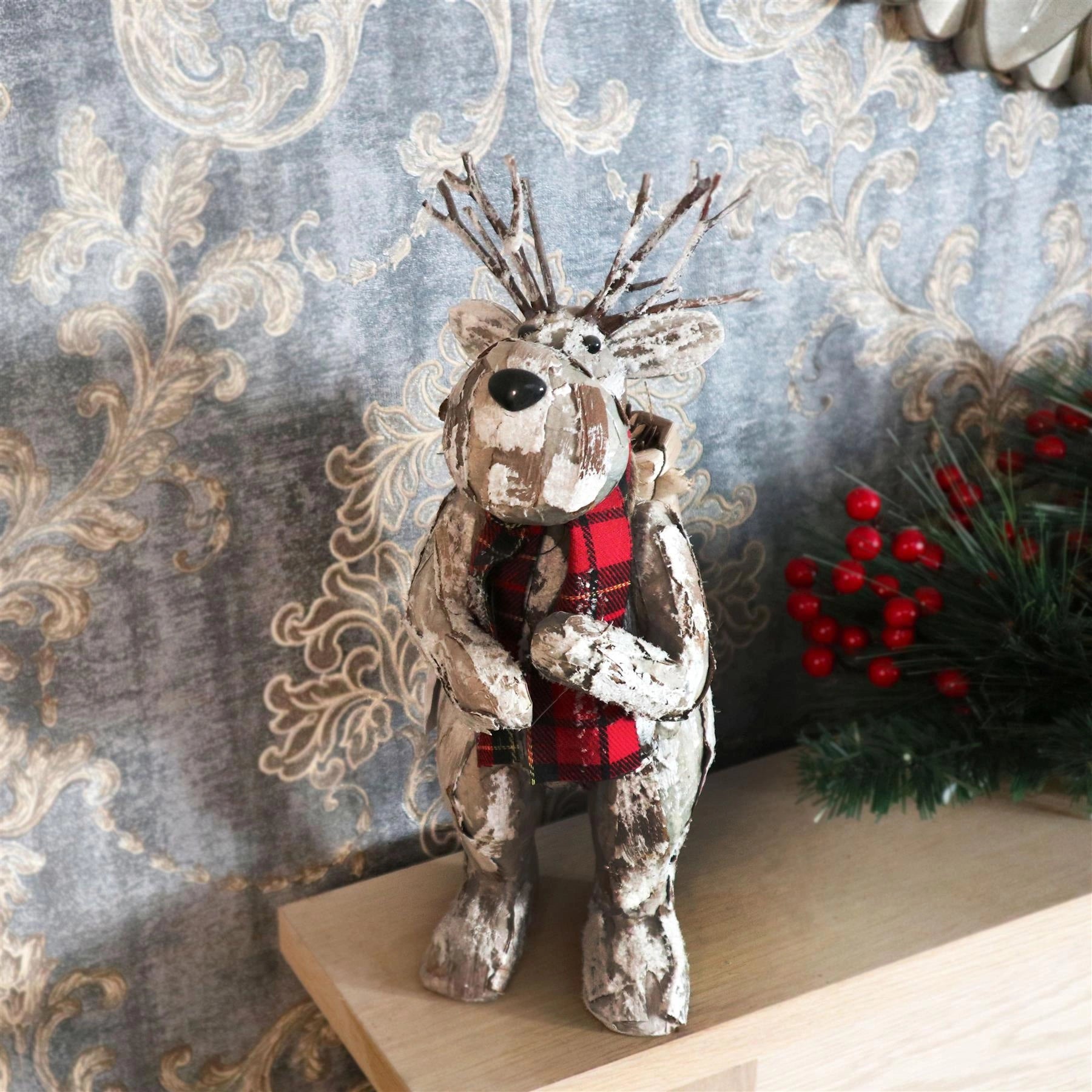 Christmas Deer Figurine Showpieces Xmas Home Office Craft Table Craft Decoration