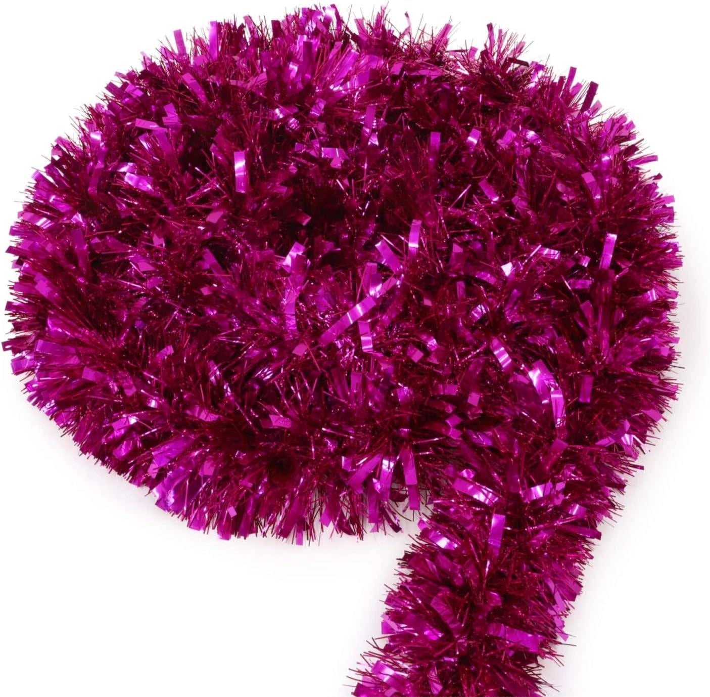 16pcs Hot Pink Thick Chunky Luxury Christmas Tree Tinsel Garland Decoration Xmas