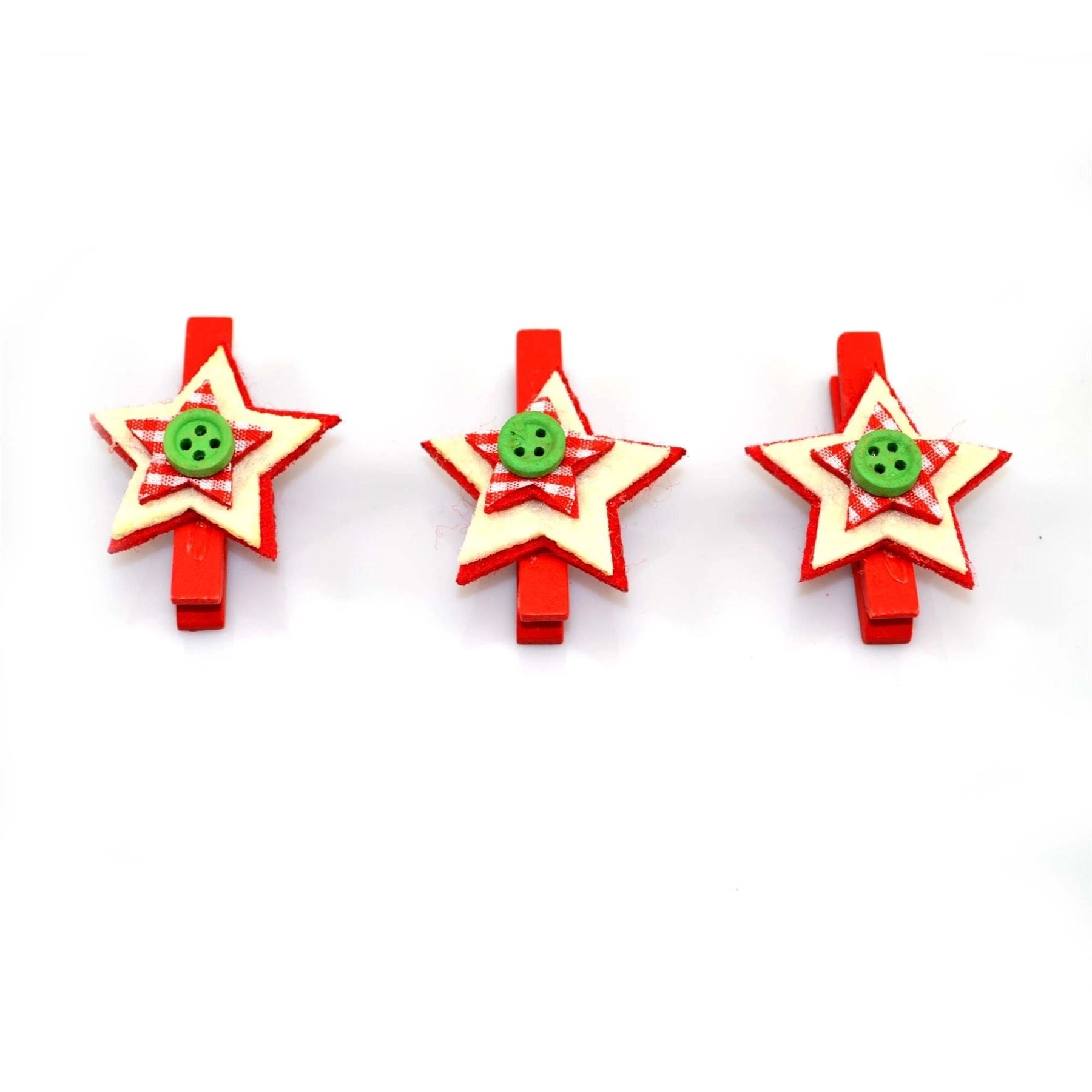 Wooden Card Holde Mini Pegs Christmas Decoration Art Craft Xmas Party Supply 3pc