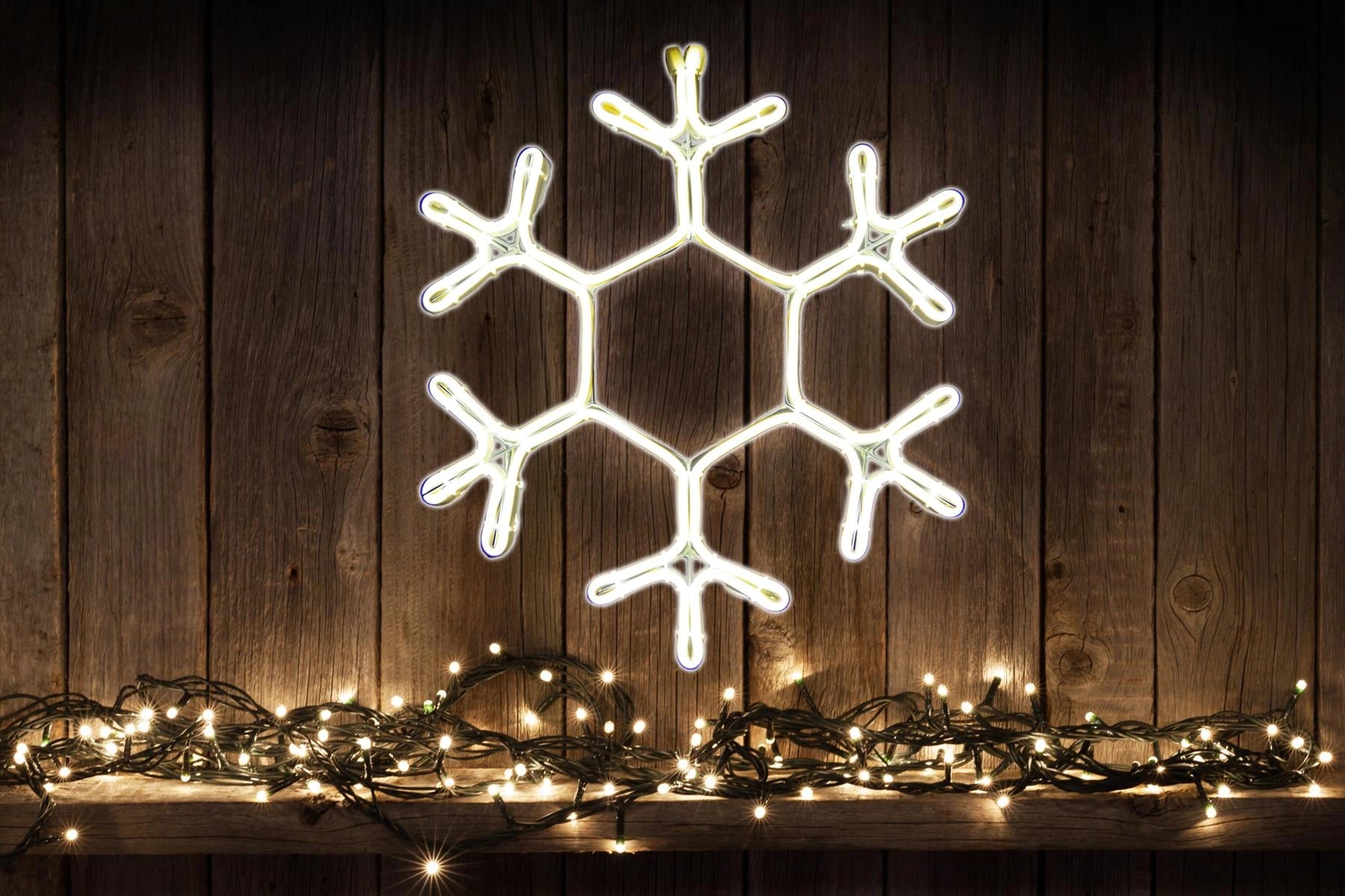 Neon Rope Lights Silhouette Christmas Snowflake Outdoor Wall Garden Decorations