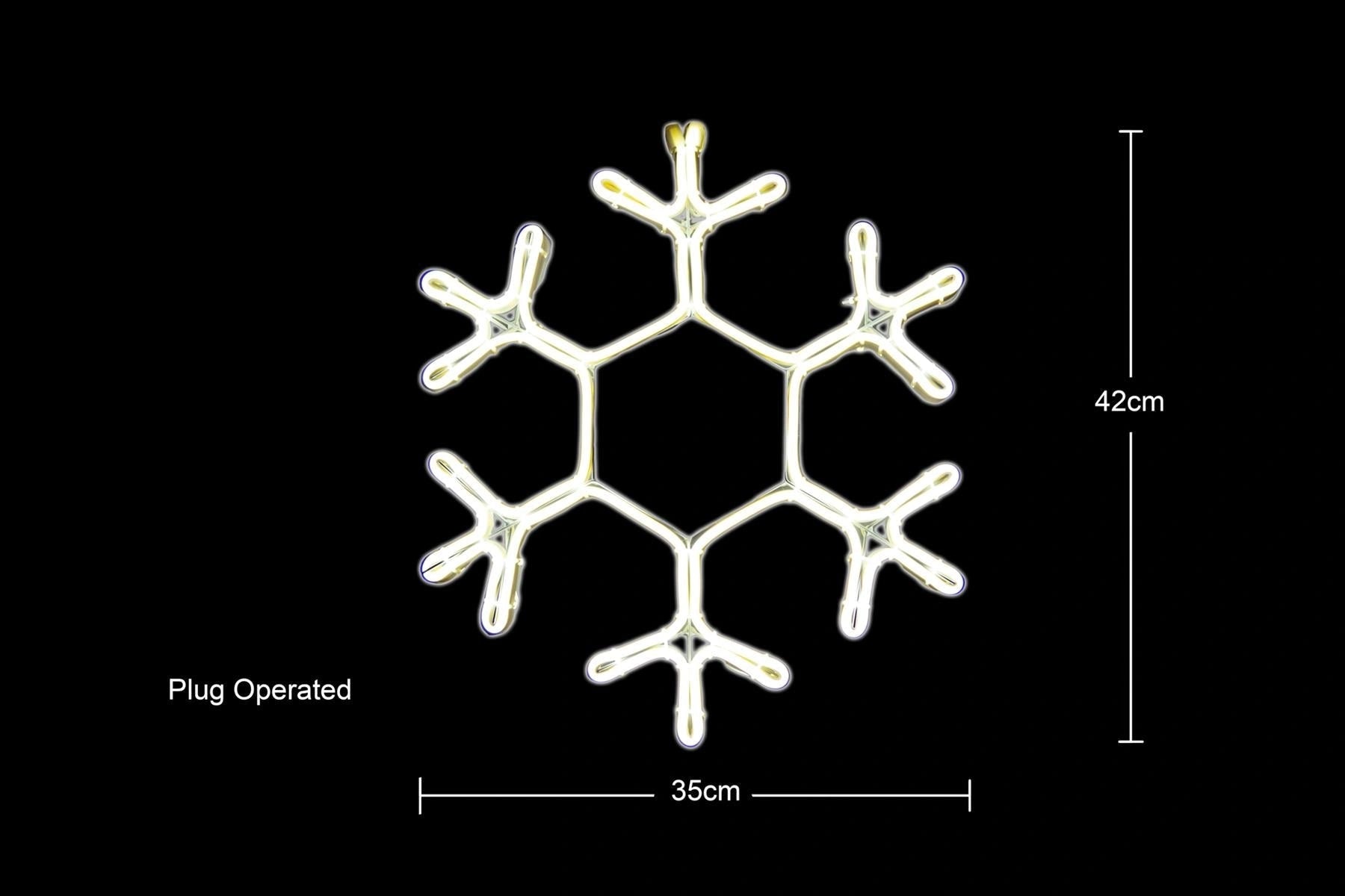Snowflake Rope Light Silhouette-Cool White 38Cm