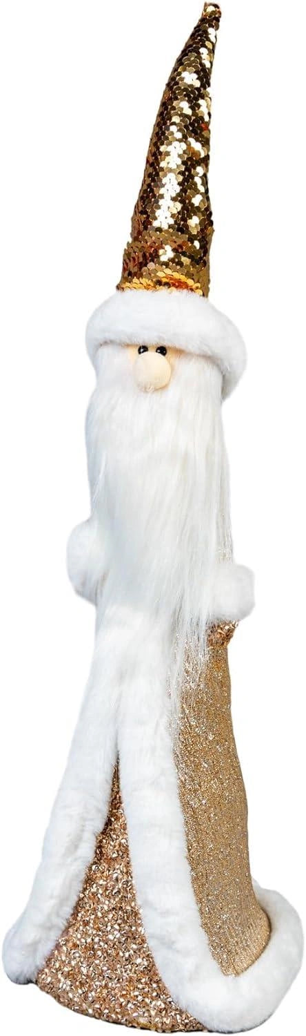 Christmas Figure 58cm Santa Golden Centerpiece Tabletop Window Xmas Home Decor
