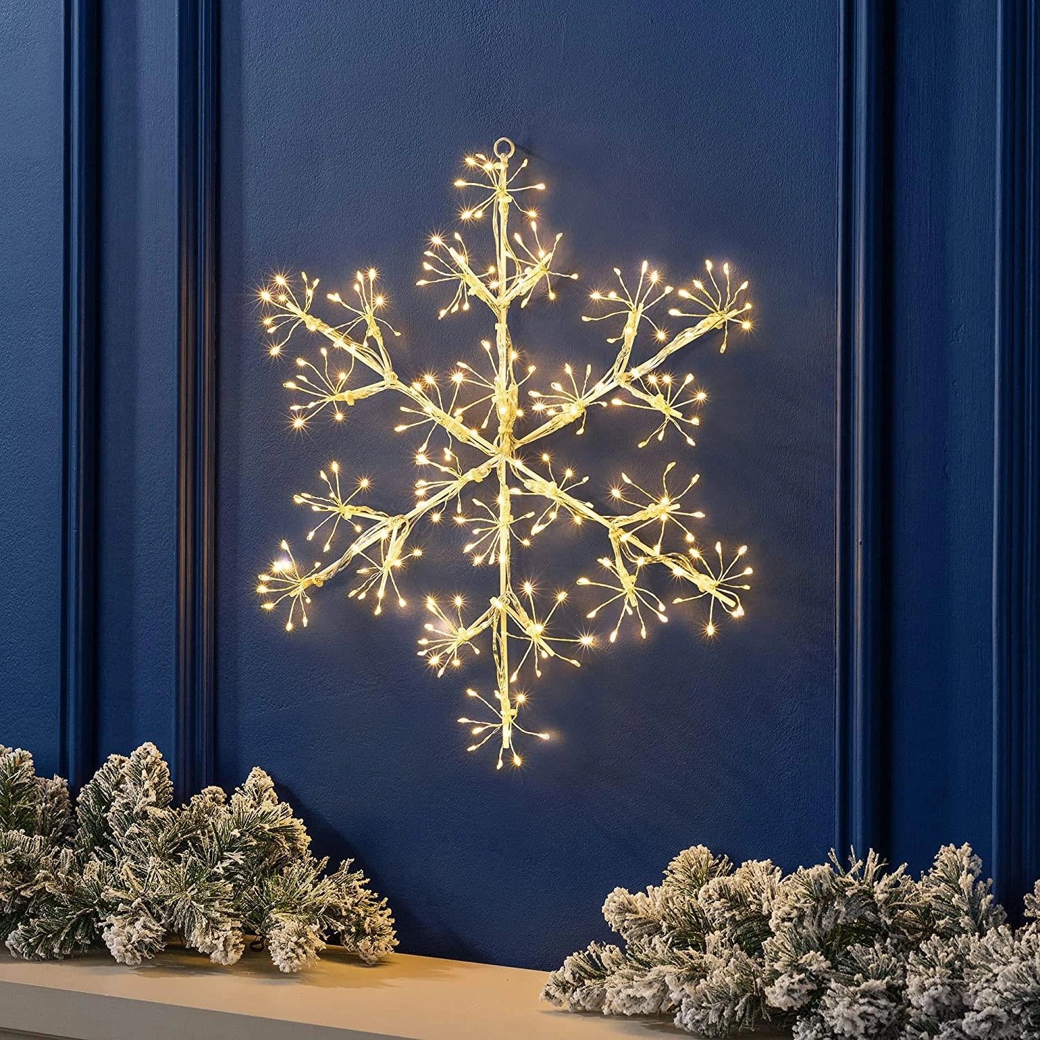 Christmas Silhouette LED Lights Twinkling Starburst Outdoor Xmas Home Decor 64cm
