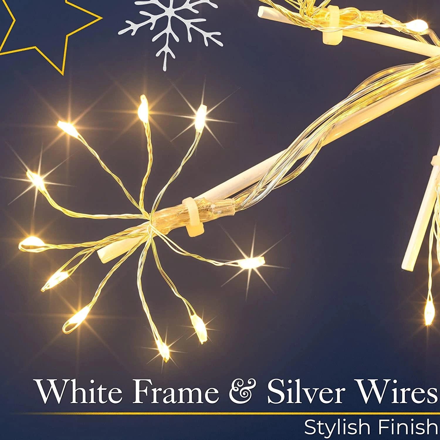 Christmas Silhouette LED Lights Twinkling Starburst Outdoor Xmas Home Decor 64cm