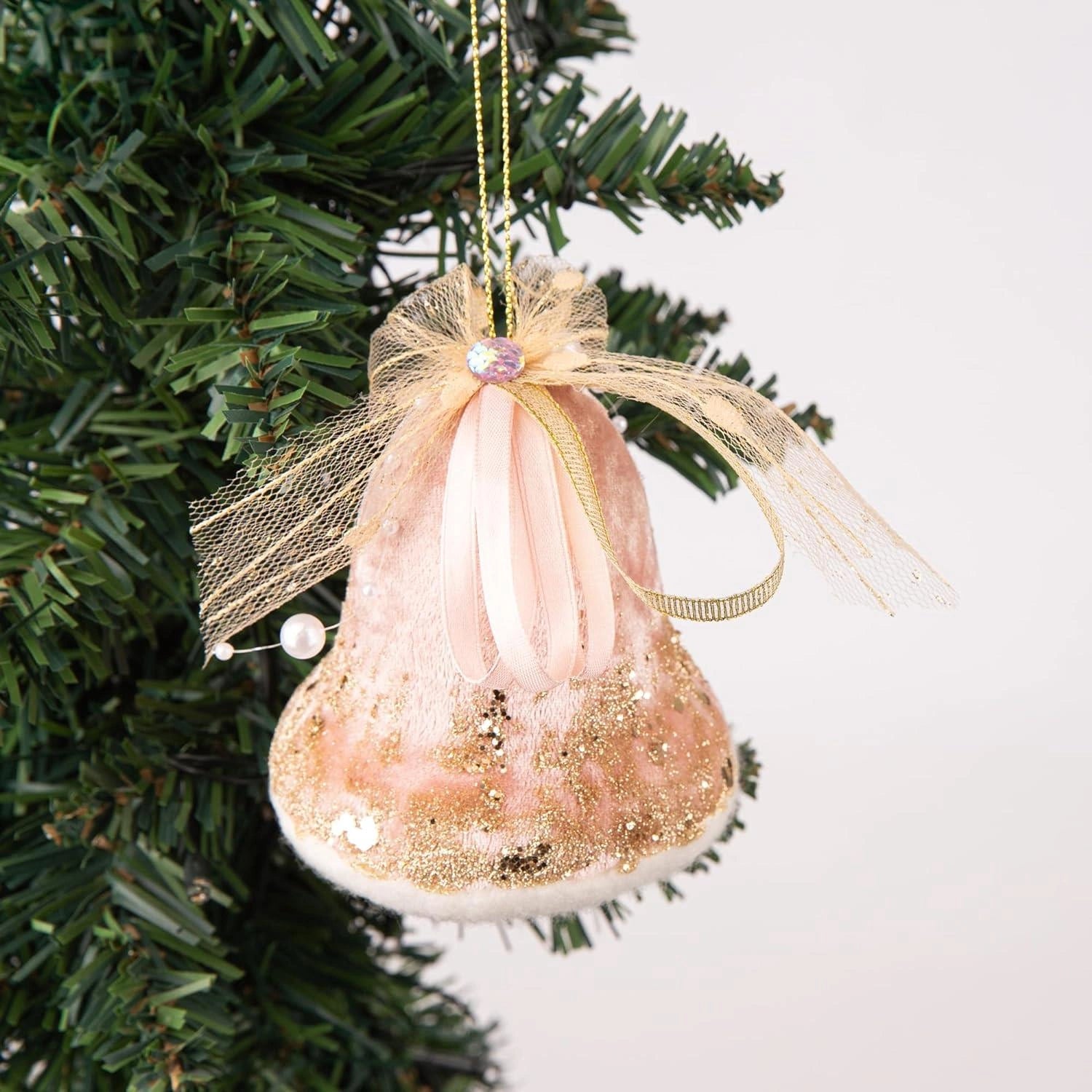 Bell Pink 8X10Cm - 3Pcs Christmas Hanging Decorations