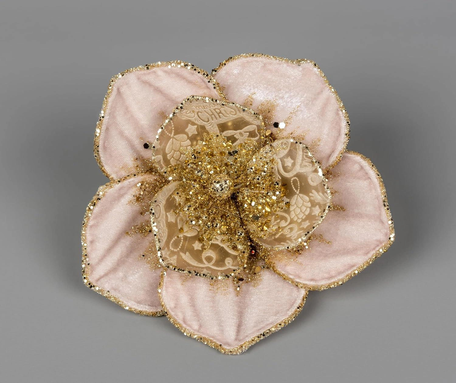 15Cm Light Pink Poinsettia Poinsettia Flower - Christmas Tree Decoration