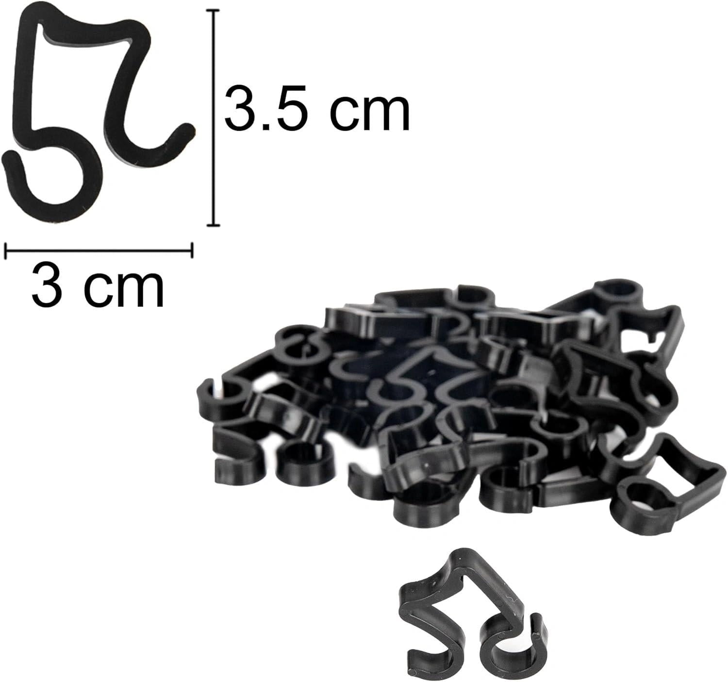 Gutter Hooks Christmas Rope String Icicle Light Hanger Black Plastic Clips 48pcs