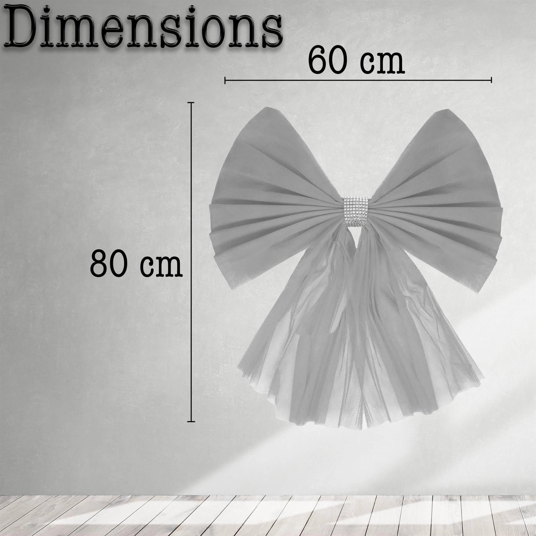 2P Giant Christmas Door Bow Silver Organza Wedding Festive Xmas Home Decor 7.5m