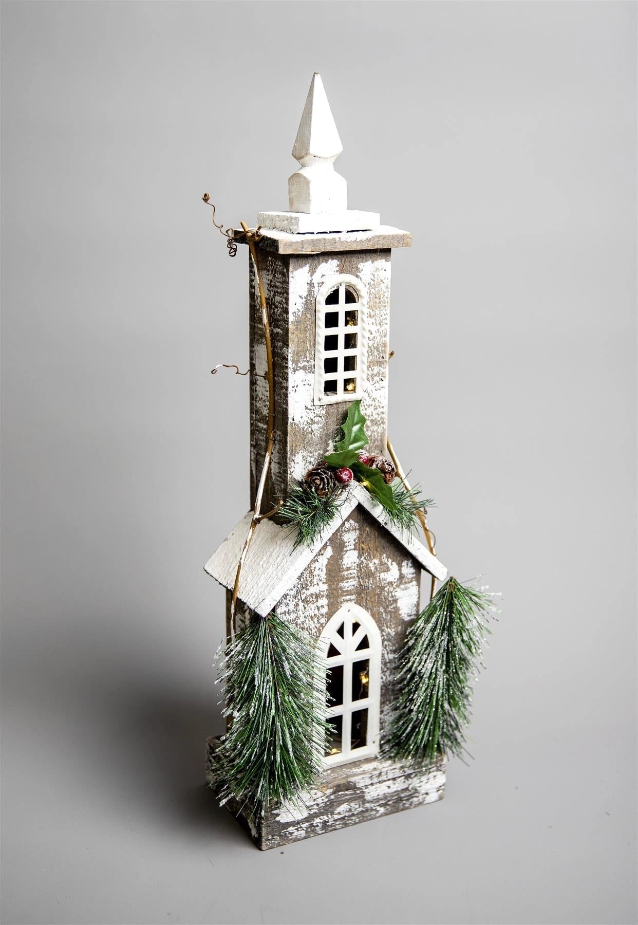 Wooden House Decorative Ornament Figurine Christmas Xmas Party Decorations 52cm