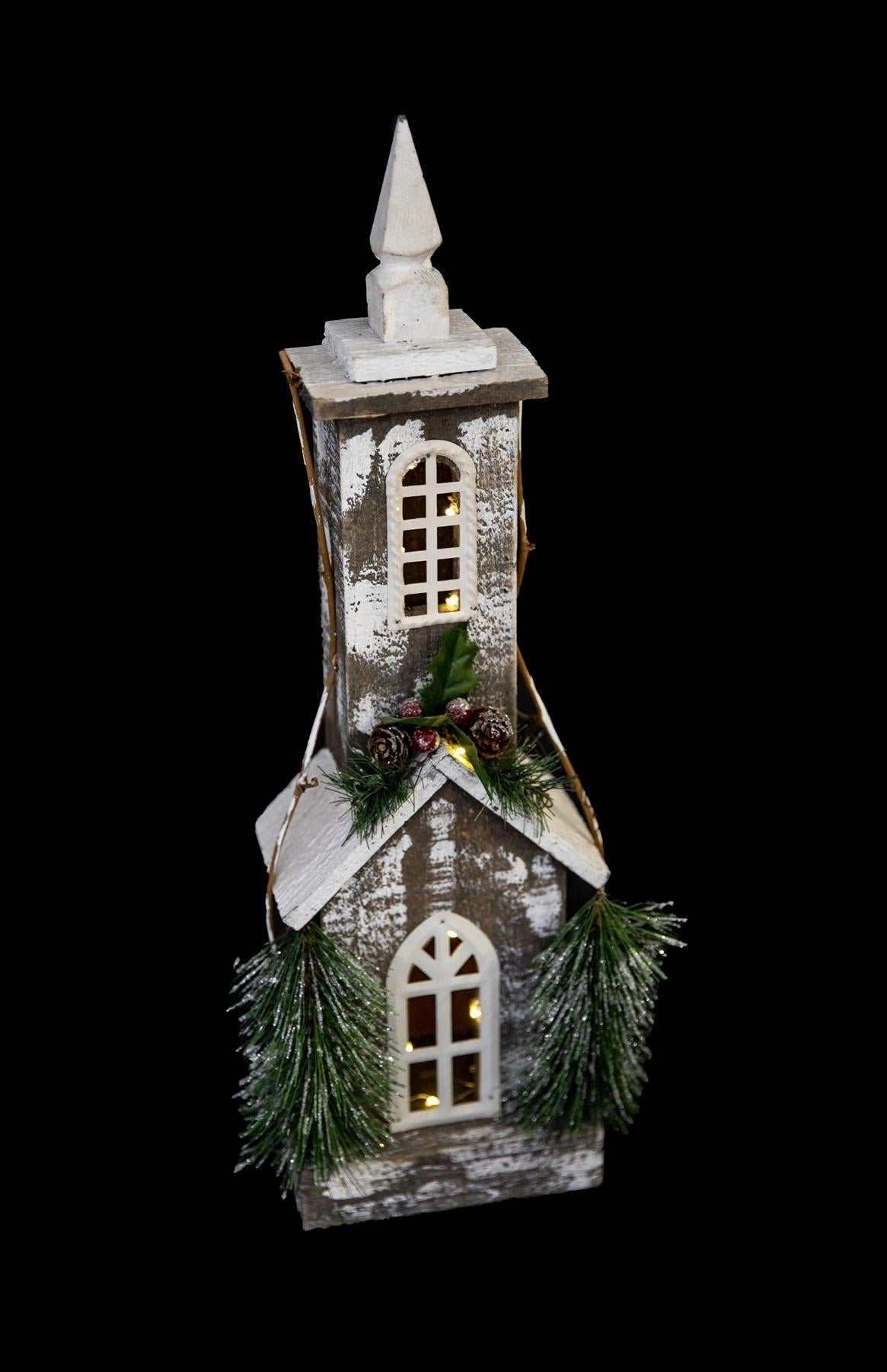 Wooden House Decorative Ornament Figurine Christmas Xmas Party Decorations 52cm