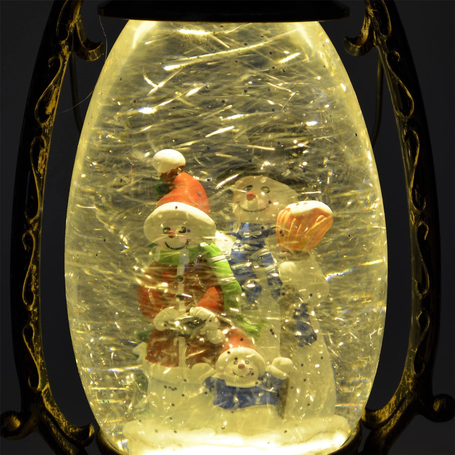 25cm Christmas Lantern Snowman LED Lights Up Xmas Home Decorations Snowglobe