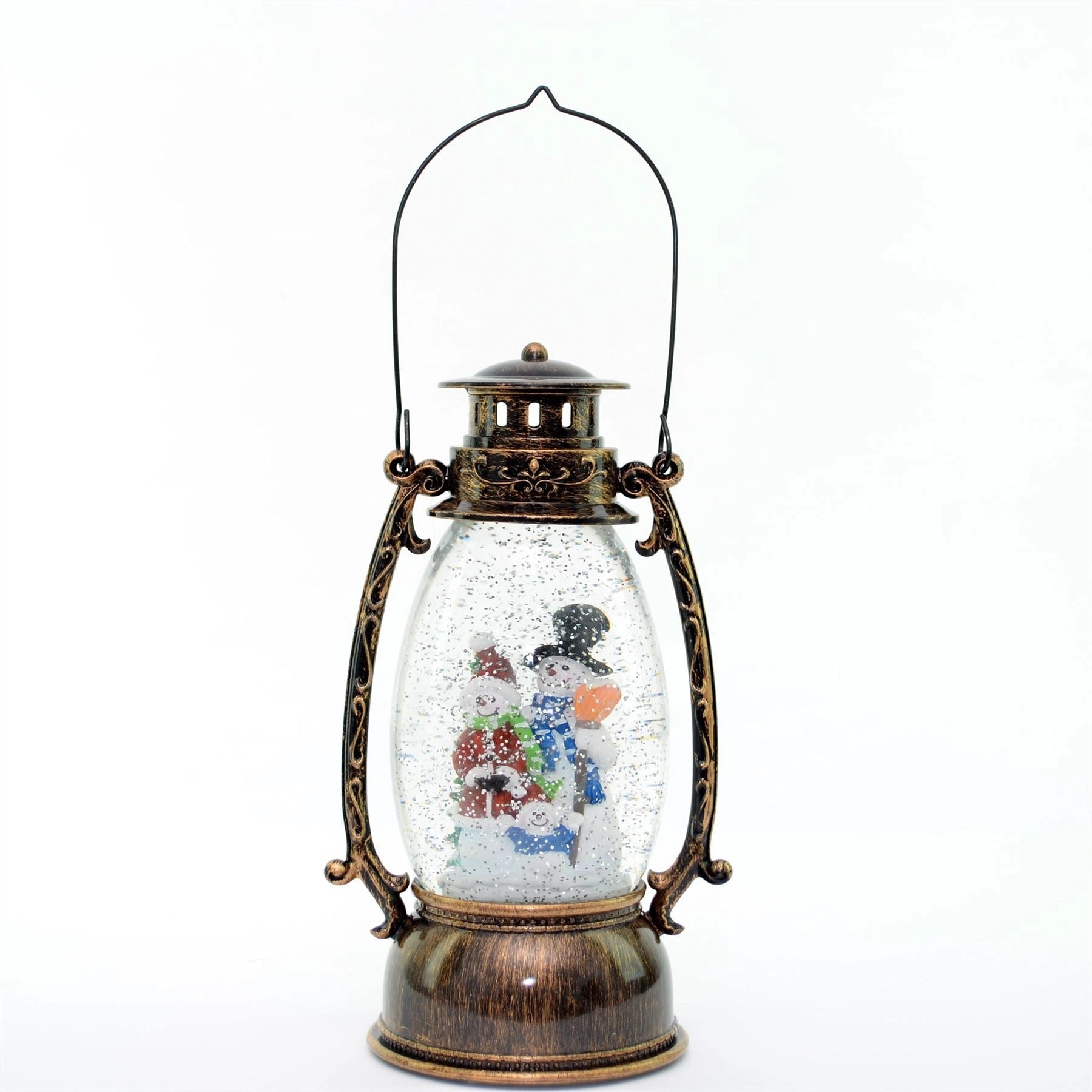 25cm Christmas Lantern Snowman LED Lights Up Xmas Home Decorations Snowglobe