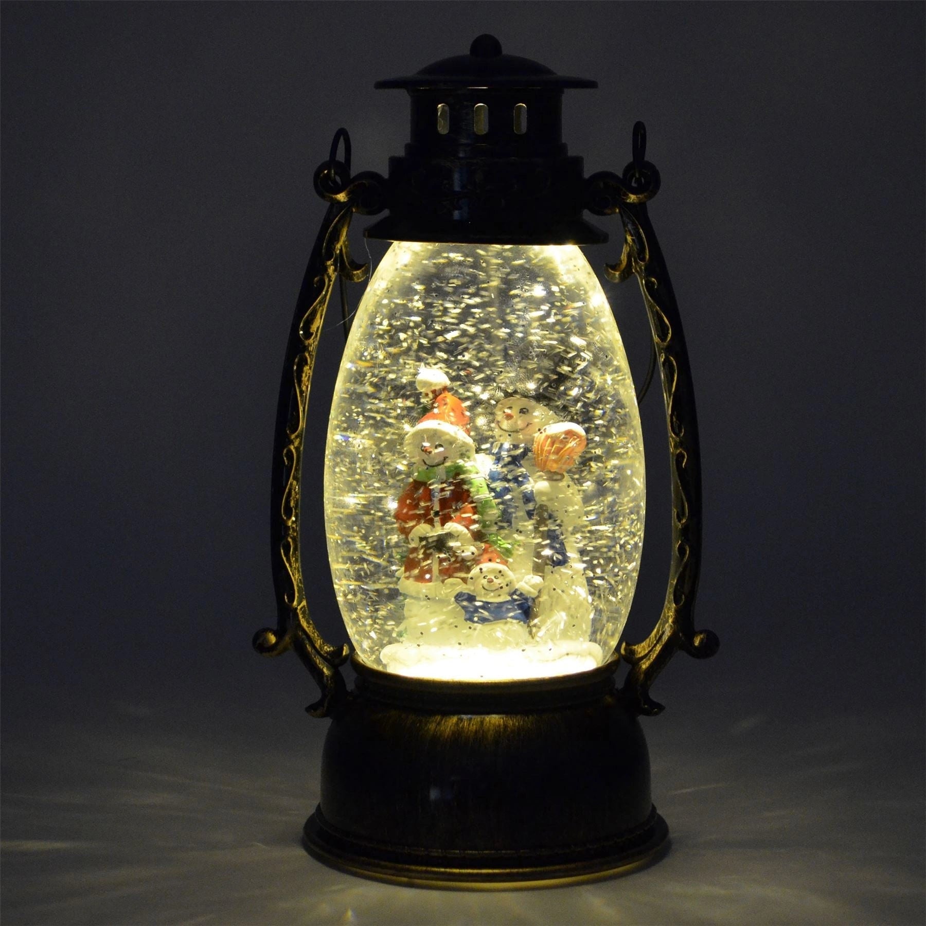 25cm Christmas Lantern Snowman LED Lights Up Xmas Home Decorations Snowglobe