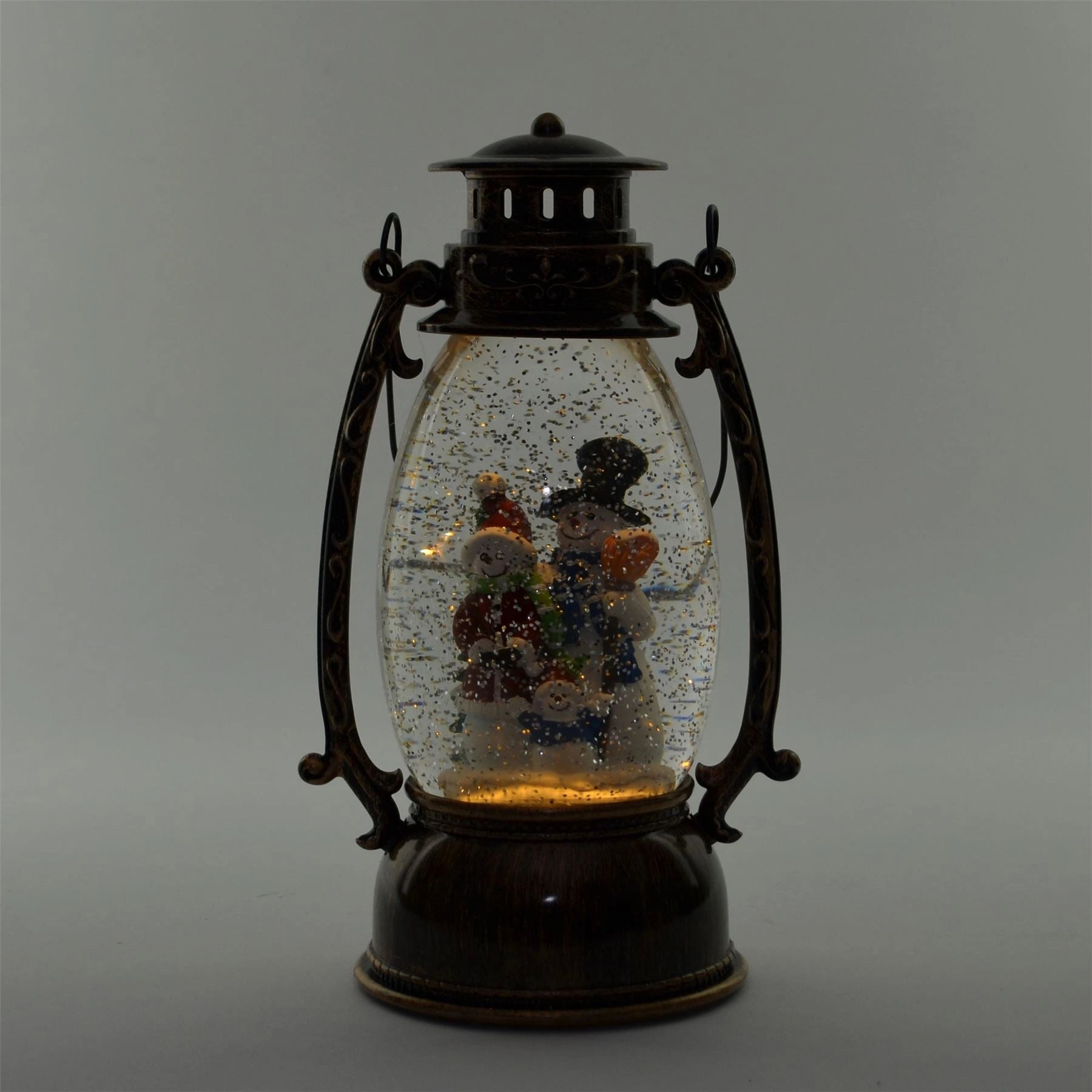 25cm Christmas Lantern Snowman LED Lights Up Xmas Home Decorations Snowglobe