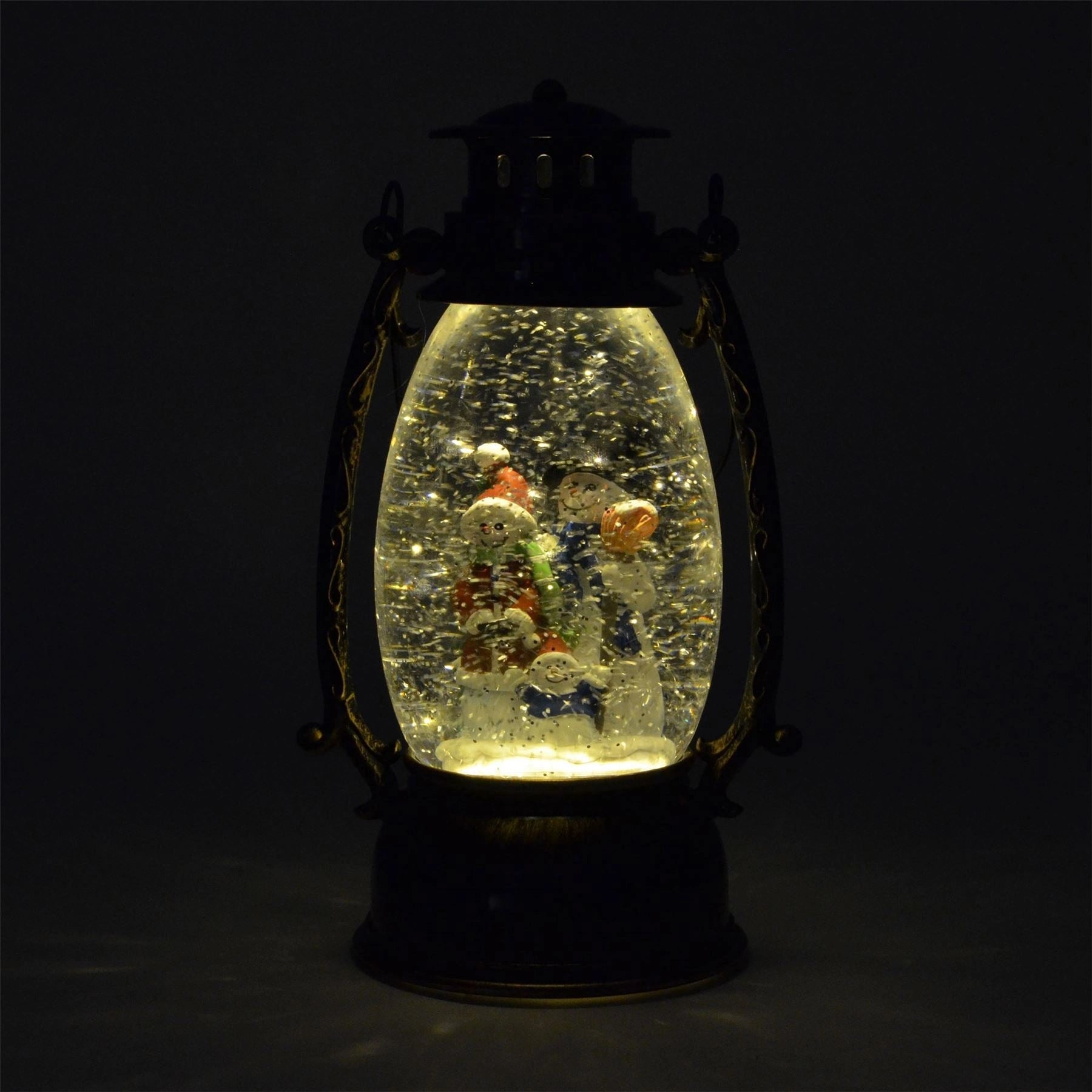 25cm Christmas Lantern Snowman LED Lights Up Xmas Home Decorations Snowglobe