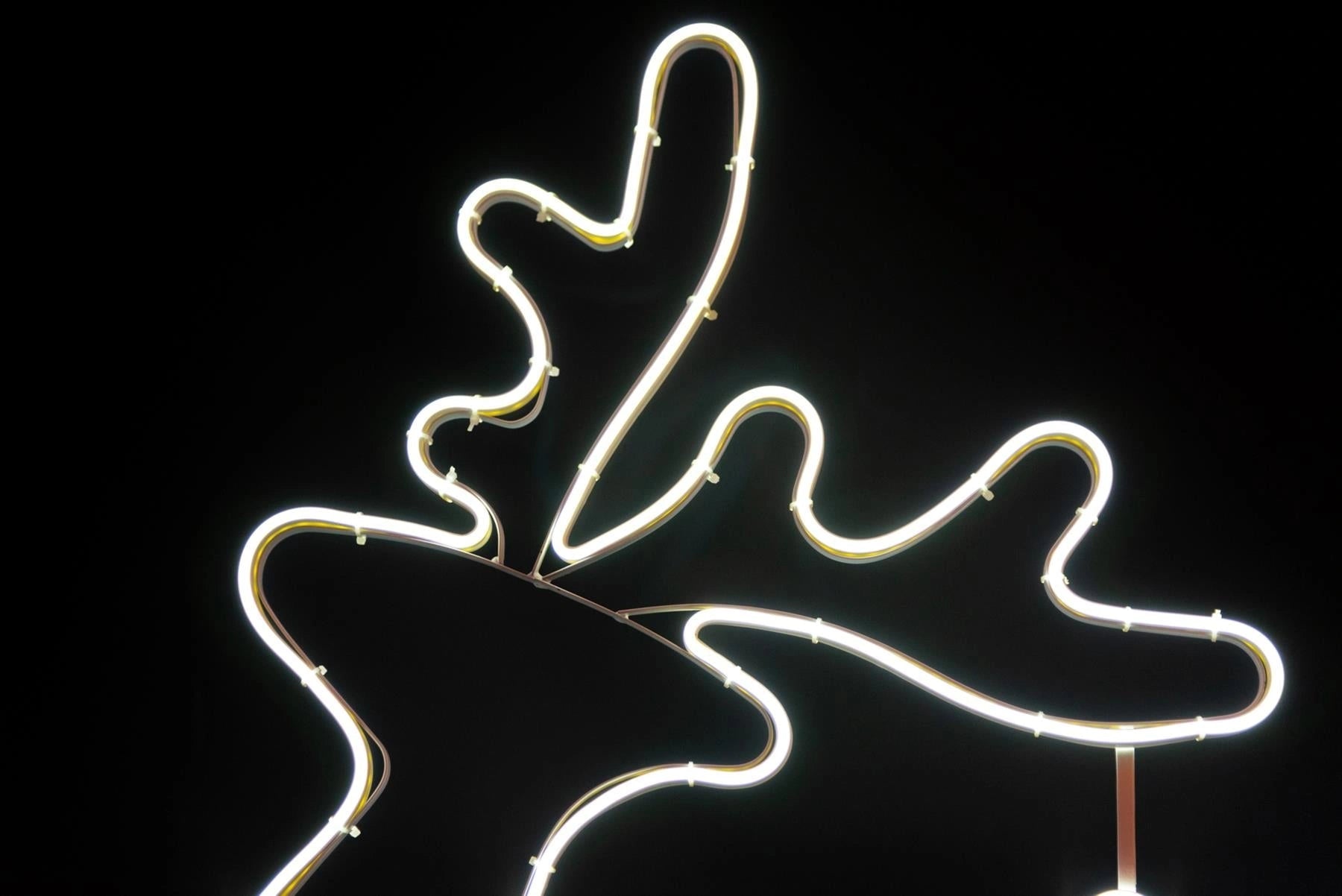 Neon Rope Light Silhouette Christmas Walking Reindeer Outdoor Wall Garden Decor