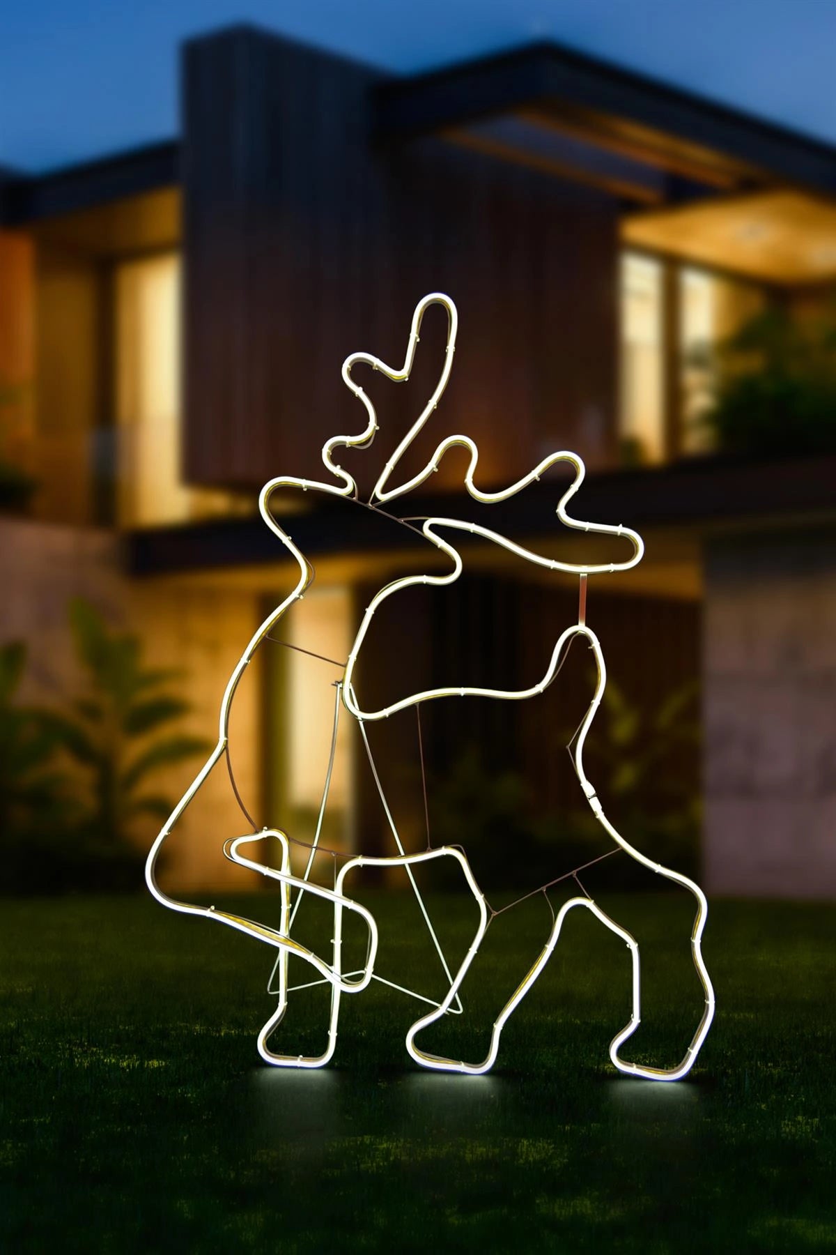 Neon Rope Light Silhouette Christmas Walking Reindeer Outdoor Wall Garden Decor