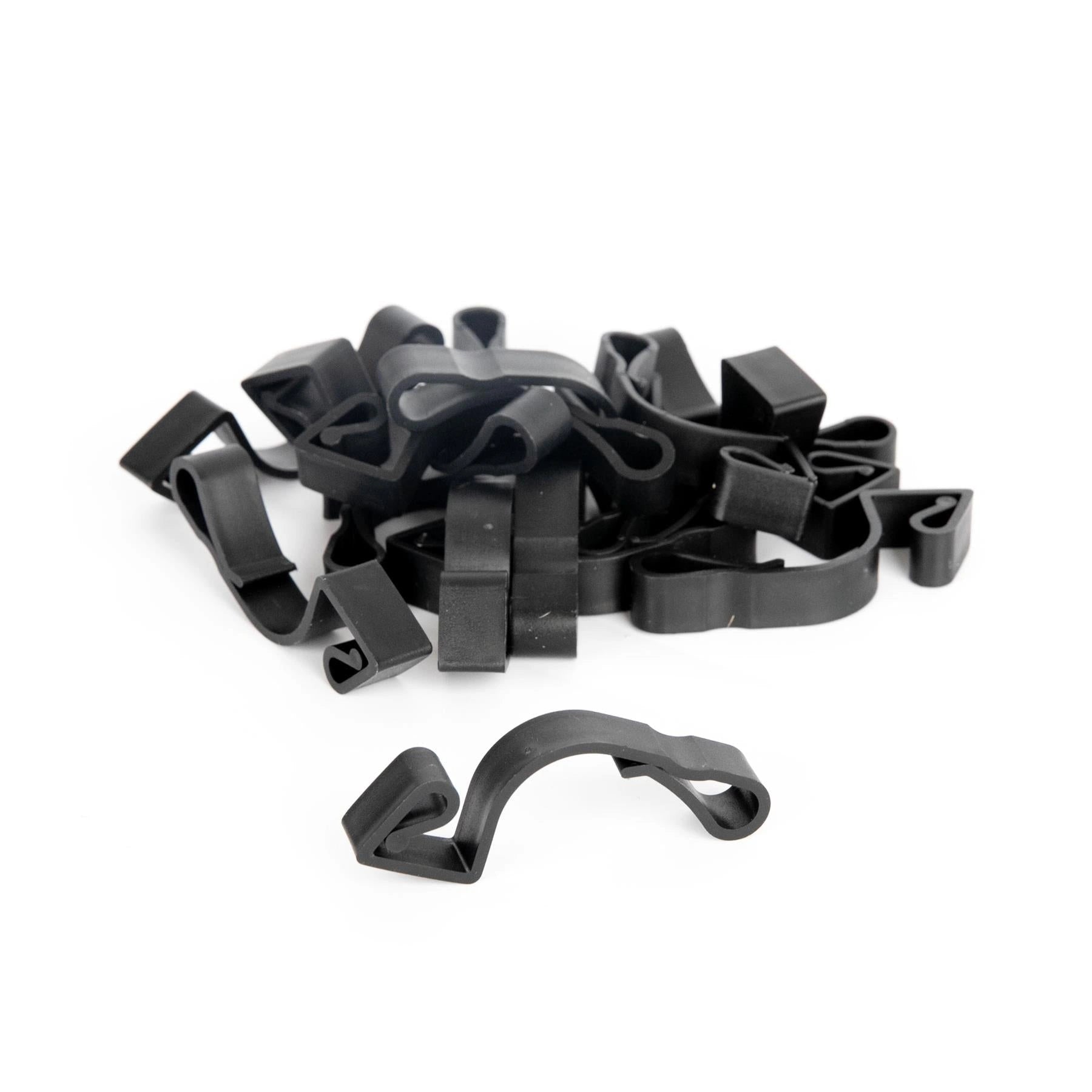 Large Gutter Hooks Christmas Rope String Light Hanger Black Plastic Clips 16pcs