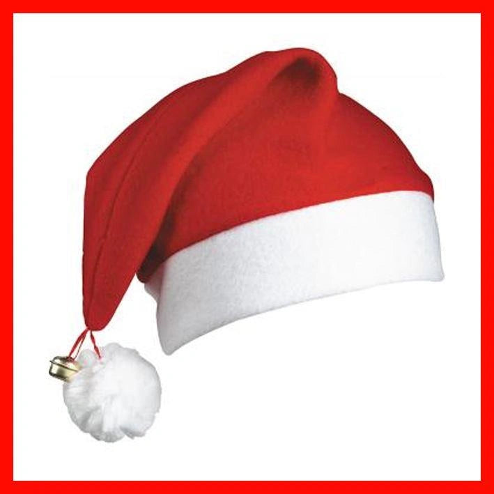 2 Pcs Delux Father Santa Christmas Hat With Bell Fancy Dress Costume Accessory