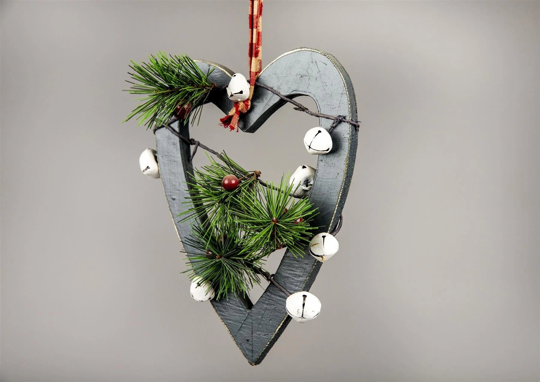 Wooden Green Small Heart Christmas Wall Decorations Home Xmas Party Showpieces