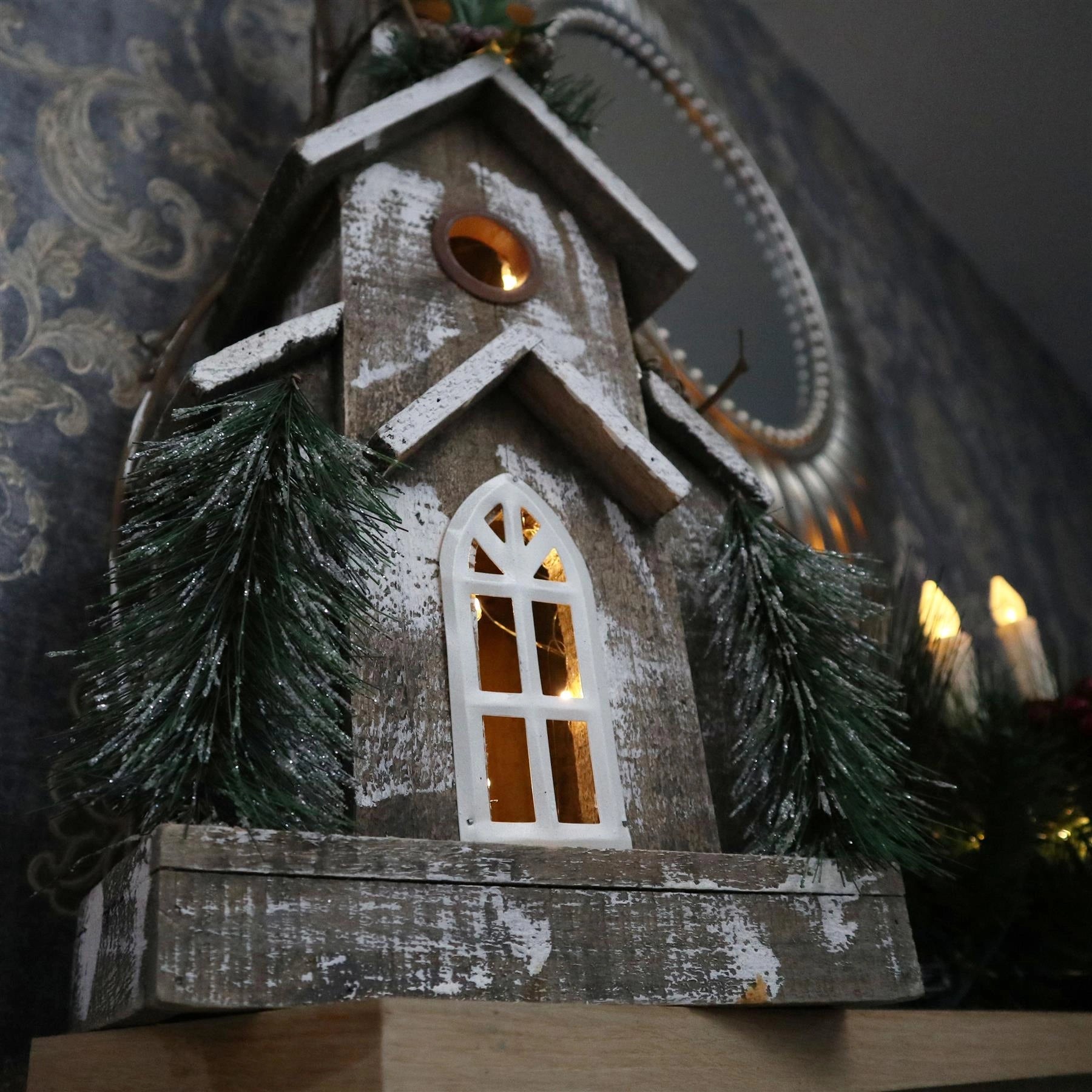 Wooden House Decorative Ornament Figurine Christmas Xmas Party Decorations 66cm