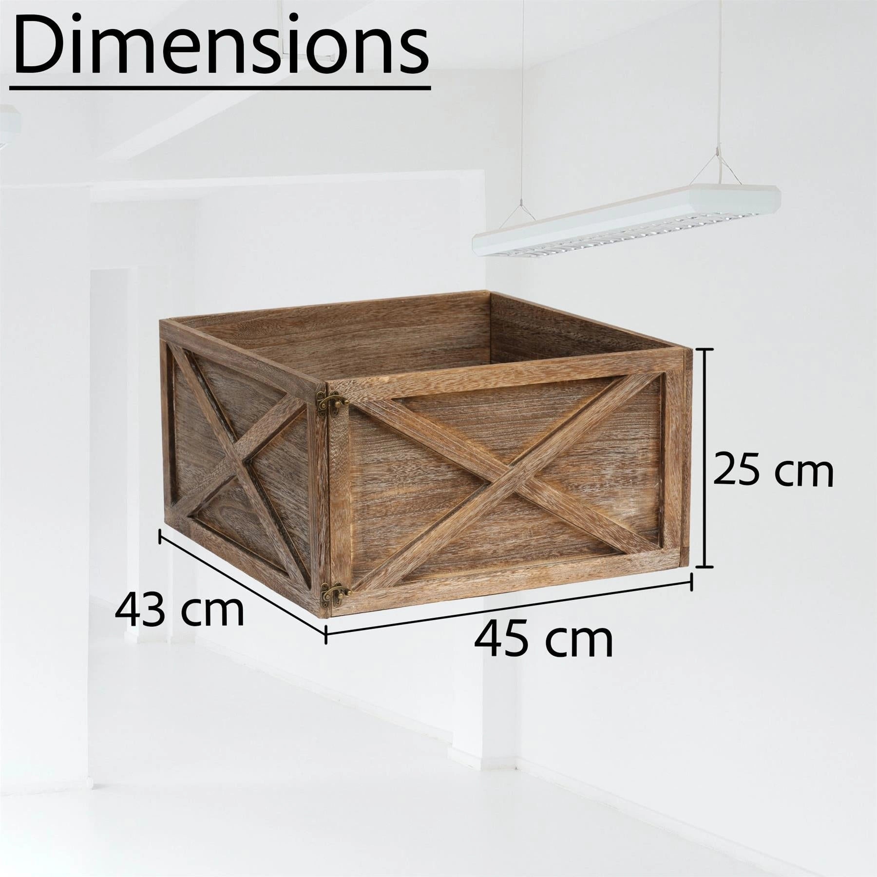 Christmas Tree Collar Foldable Wooden Box Stand Cover Brown Xmas Tree Decor 45cm