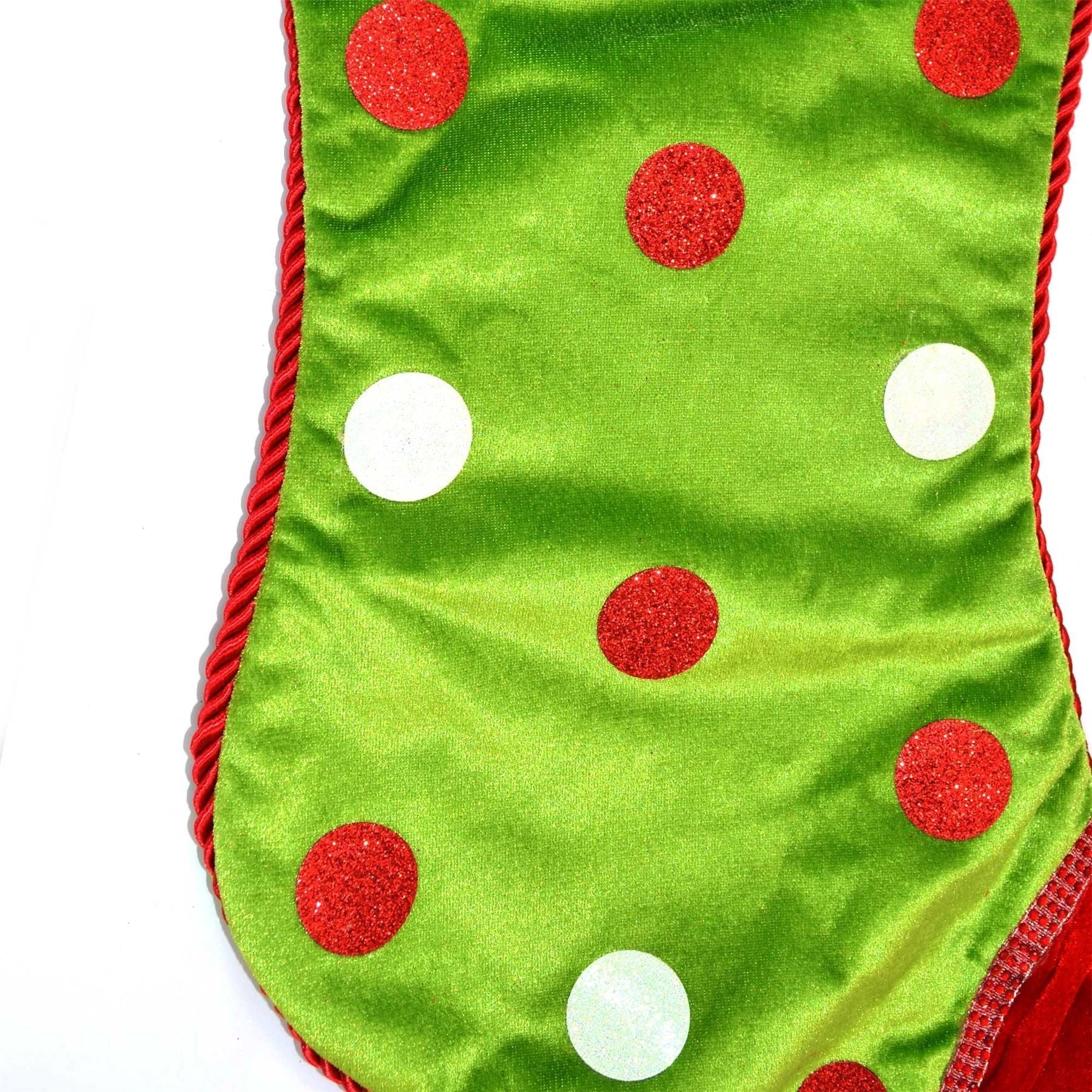 1 Christmas Elf Santa Stocking Sacks Sock With Handle Gifts Bags Xmas Present