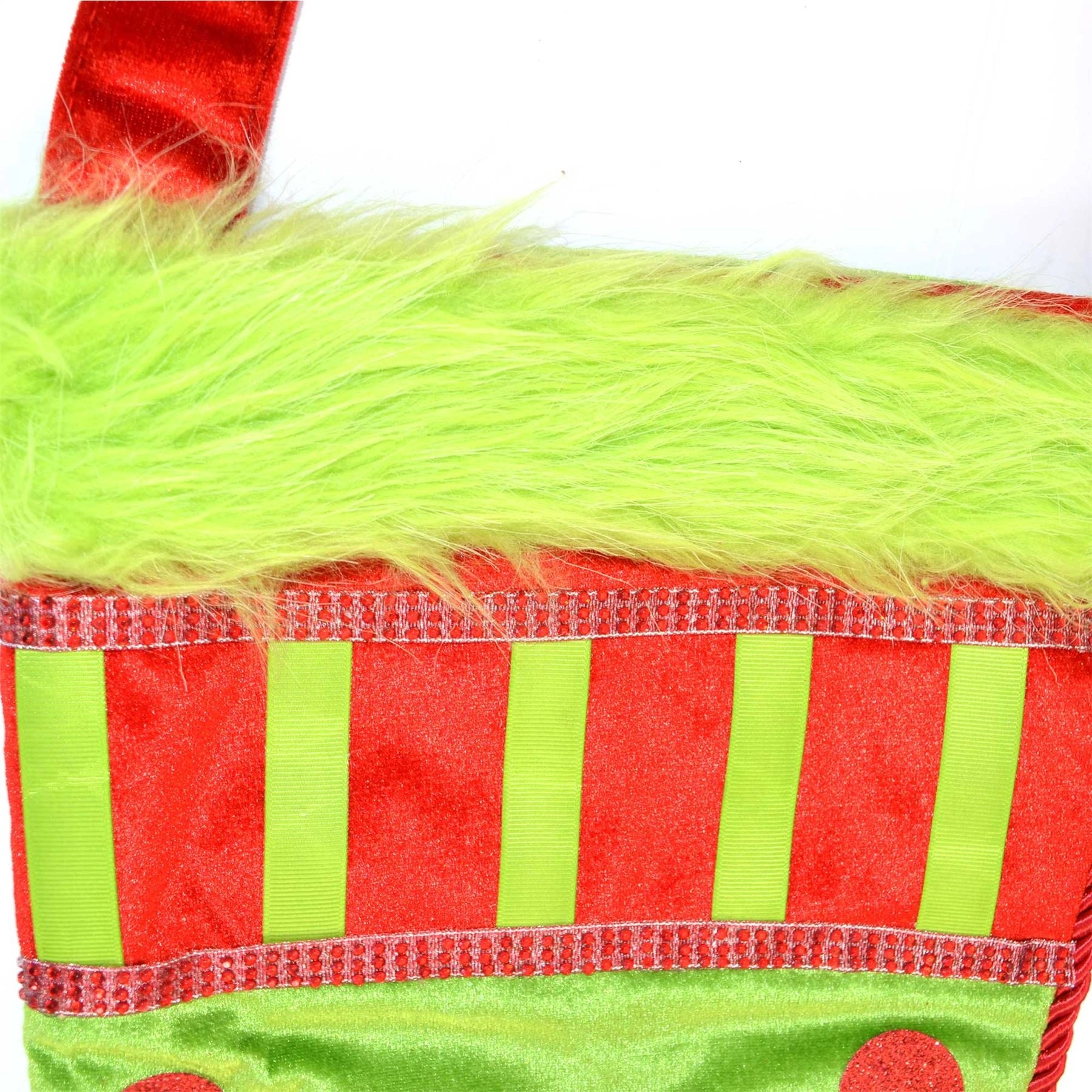 1 Christmas Elf Santa Stocking Sacks Sock With Handle Gifts Bags Xmas Present