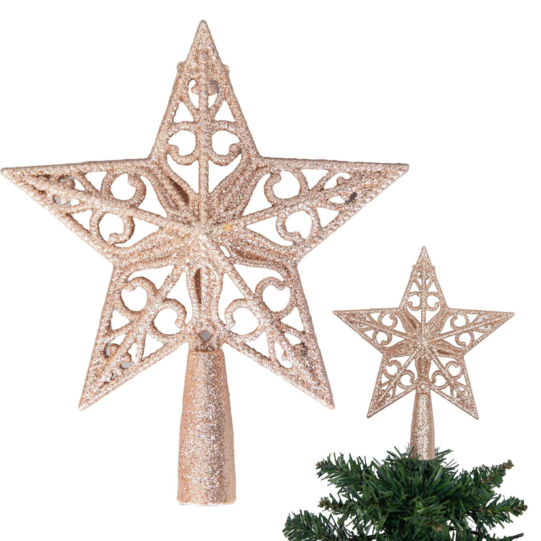 14.5Cm Star Tree Topper Rose Gold