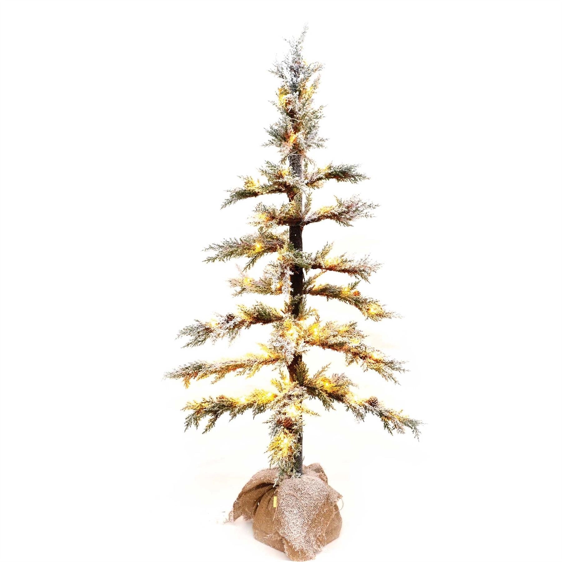 Artificial Frosted Tips Pine Pre-Lit LED Lights Fiber Optic Christmas Tree 140cm