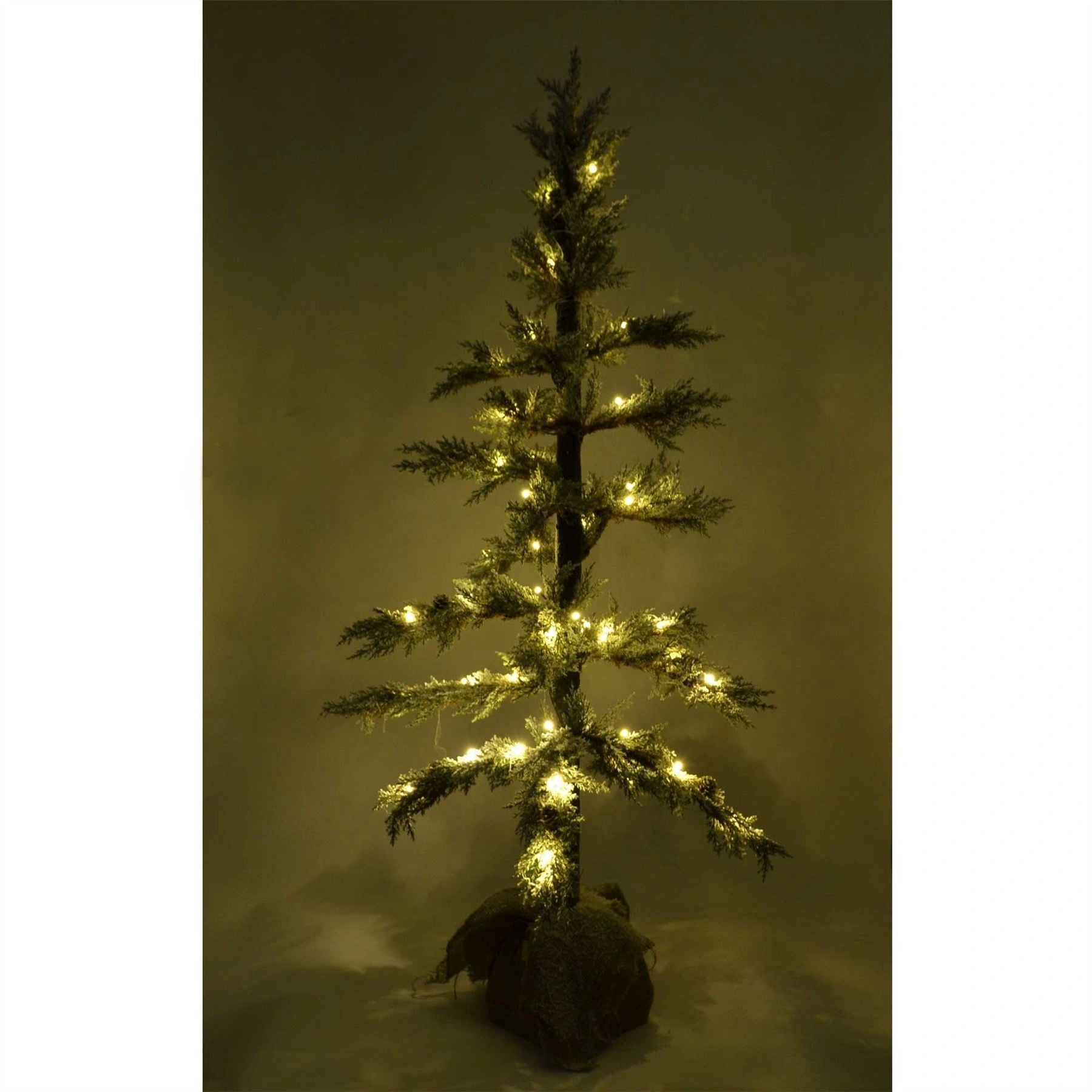 Artificial Frosted Tips Pine Pre-Lit LED Lights Fiber Optic Christmas Tree 140cm