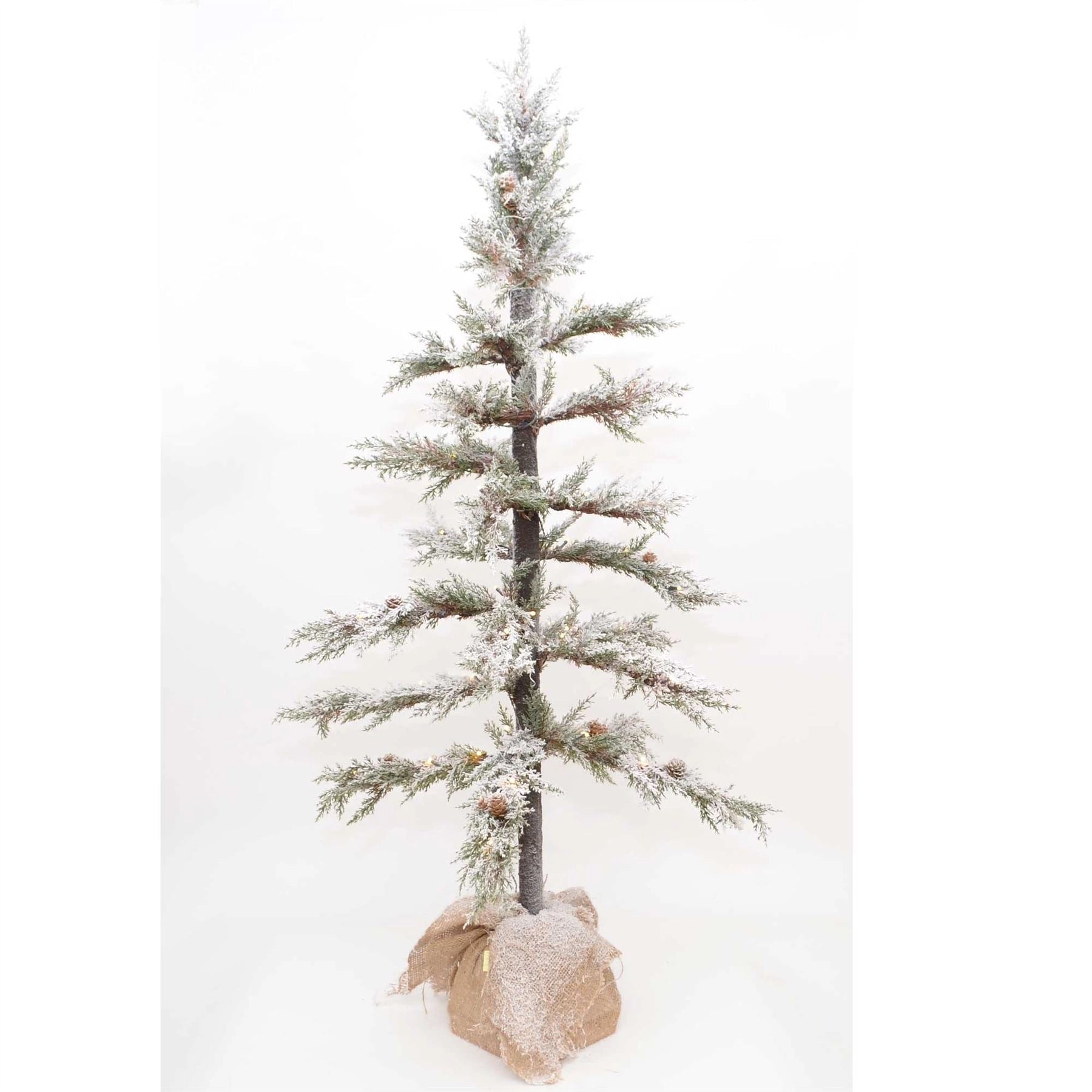Artificial Frosted Tips Pine Pre-Lit LED Lights Fiber Optic Christmas Tree 140cm
