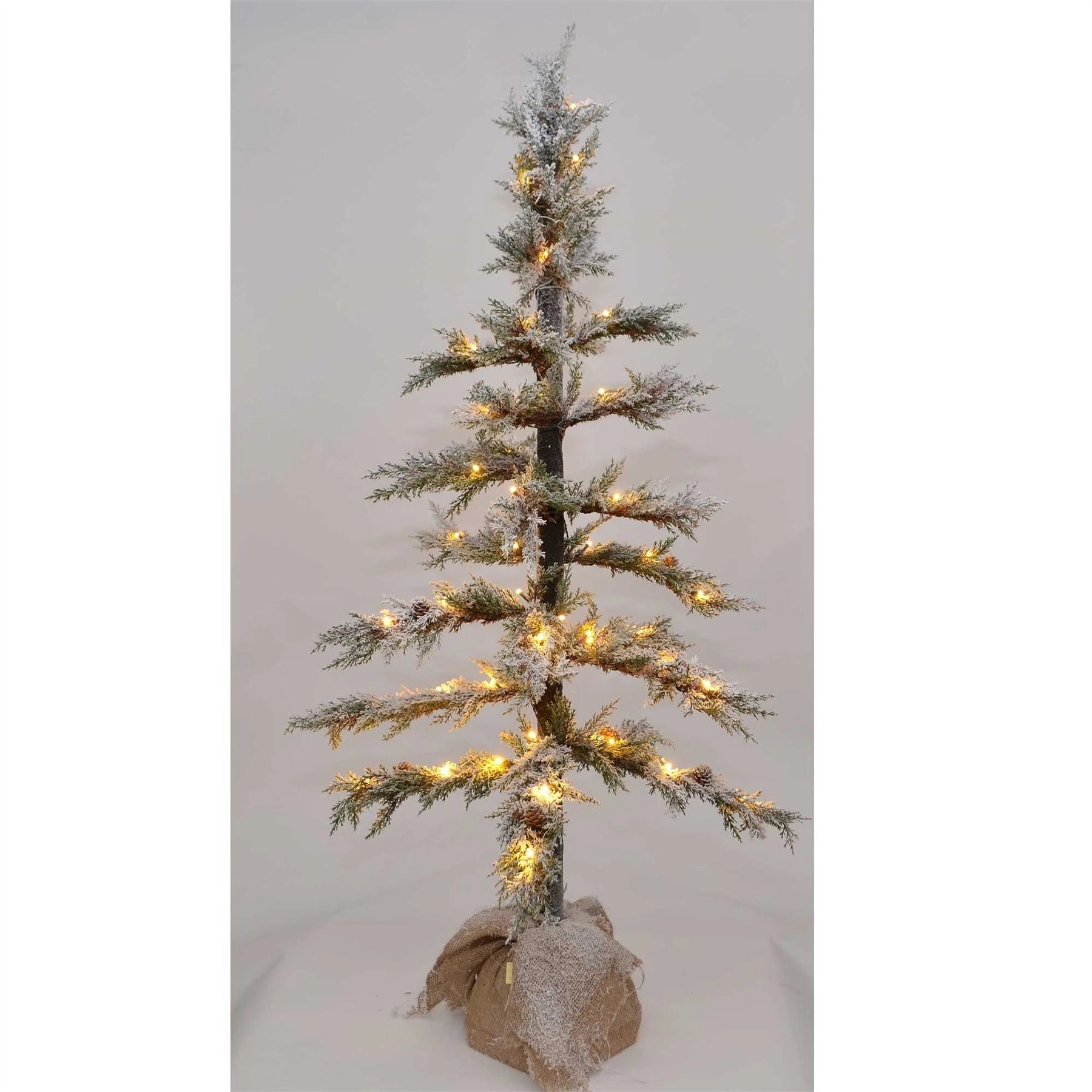 140Cm Pre Lit Novelty Christmas Tree Frosted Tips Pine Cones Xmas Decorations
