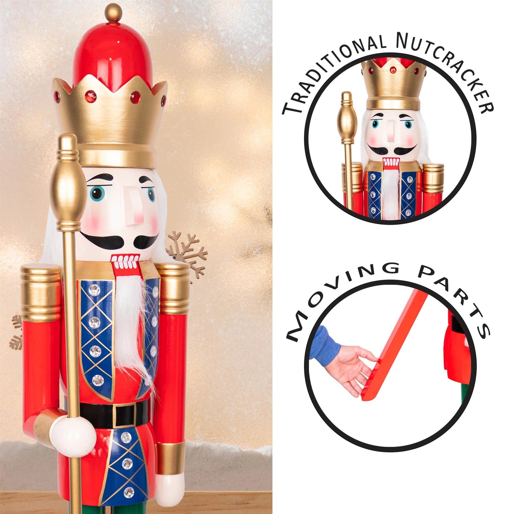 Christmas Tree Nutcrackers Wooden 150cm Figures Classic Xmas Ornament Decoration