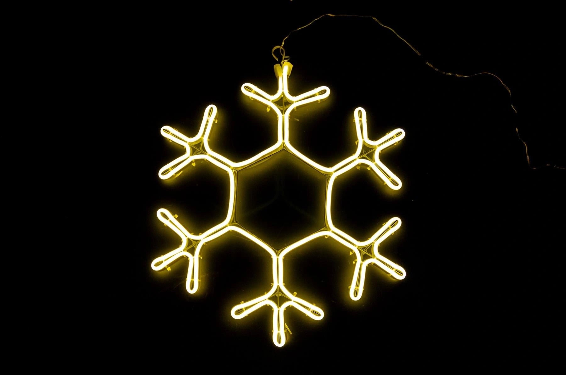 Neon Rope Lights Silhouette Christmas Snowflake Outdoor Wall Garden Decorations