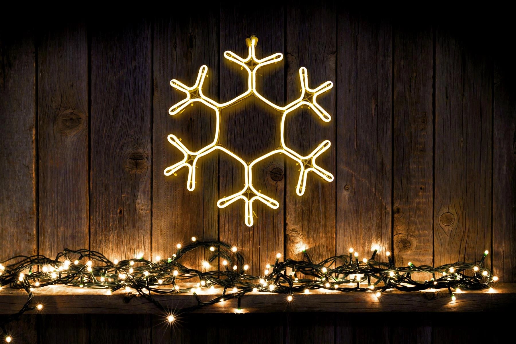 Neon Rope Lights Silhouette Christmas Snowflake Outdoor Wall Garden Decorations