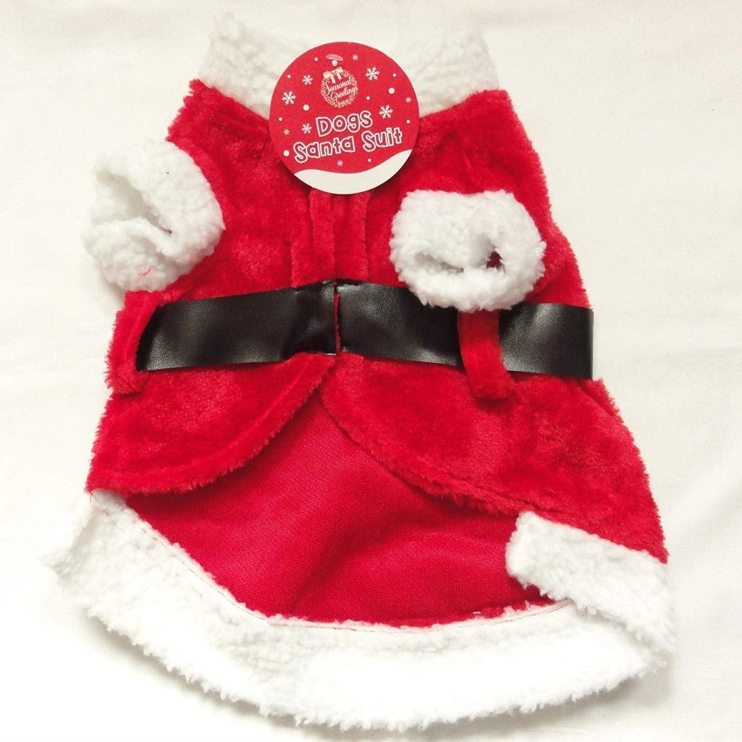 2 X Novelty Christmas Small Pet Dog Cat Santa Claus Costume Outfit Fancy Dress