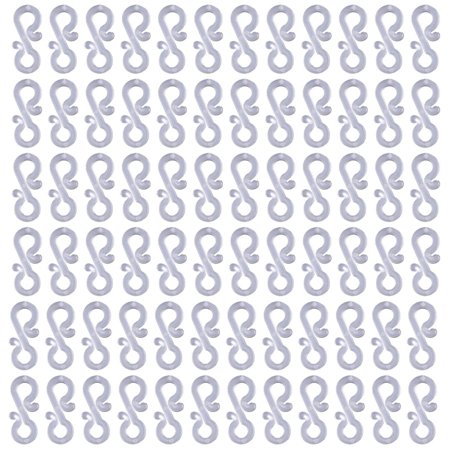 Mini Gutter Hook S Shape Christmas Fairy Light Hanger Clear Plastic Clips 108pcs