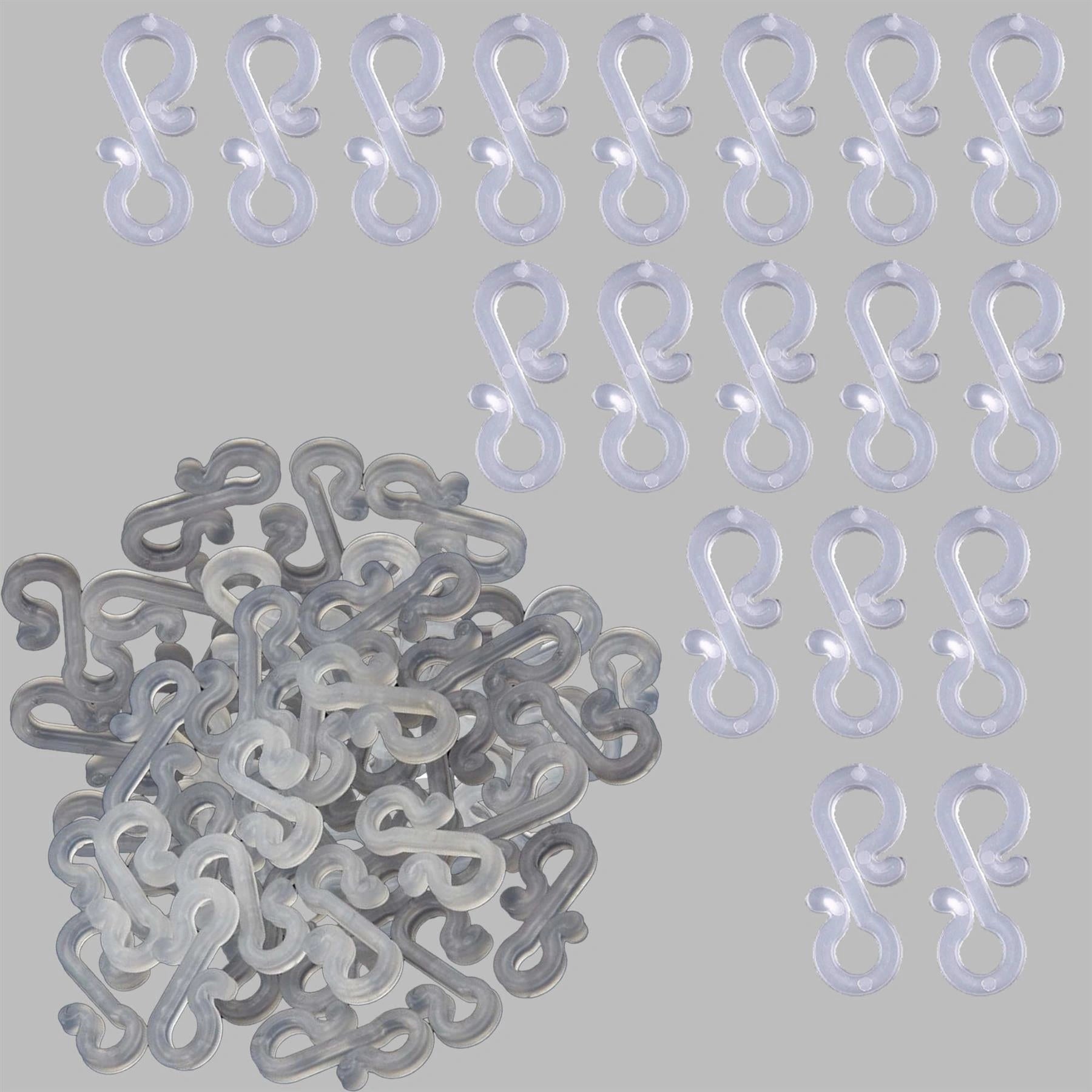 Mini Gutter Hook S Shape Christmas Fairy Light Hanger Clear Plastic Clips 108pcs