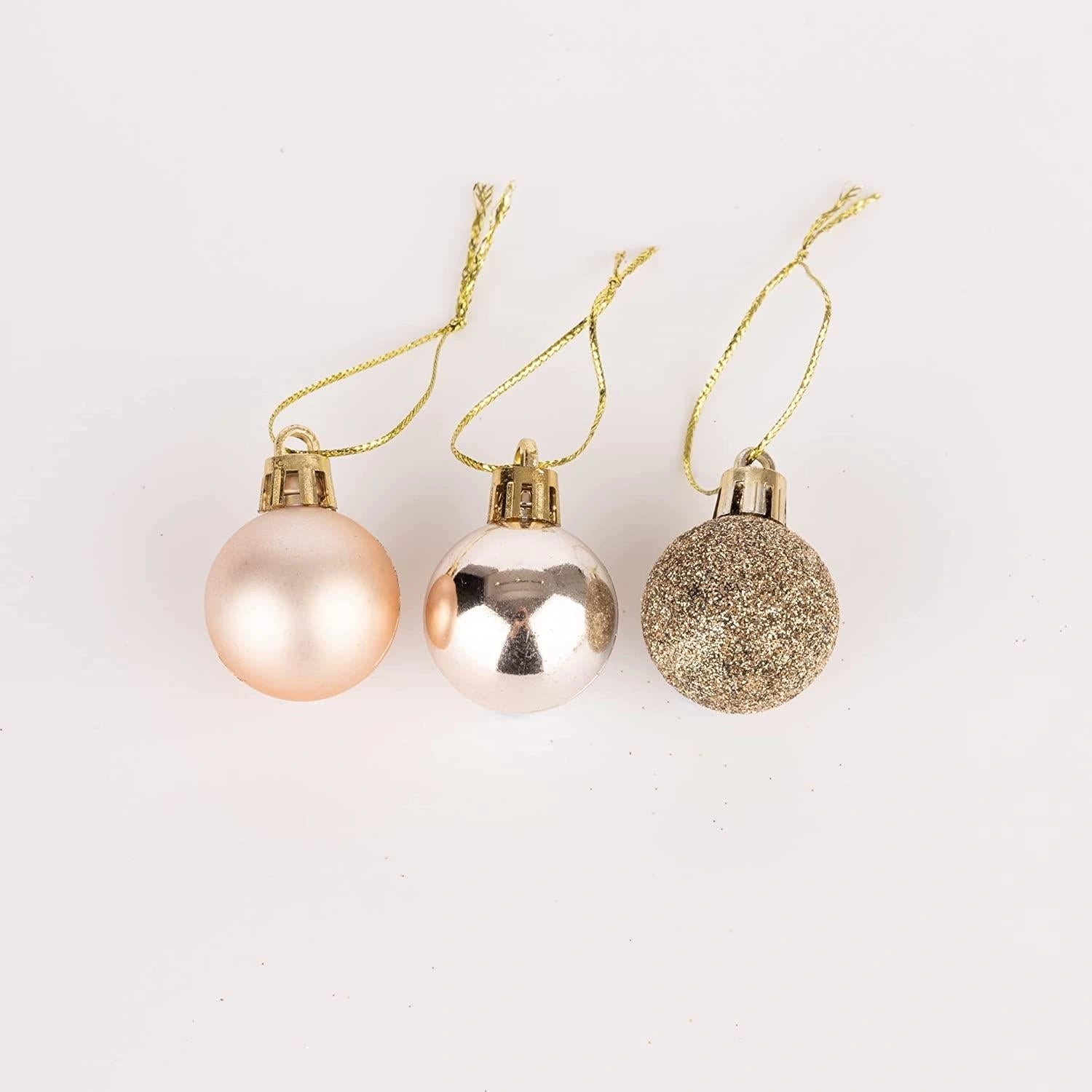 24X Christmas Baubles Tree Ornament Champagne Gold Xmas Hanging Decoration 30mm