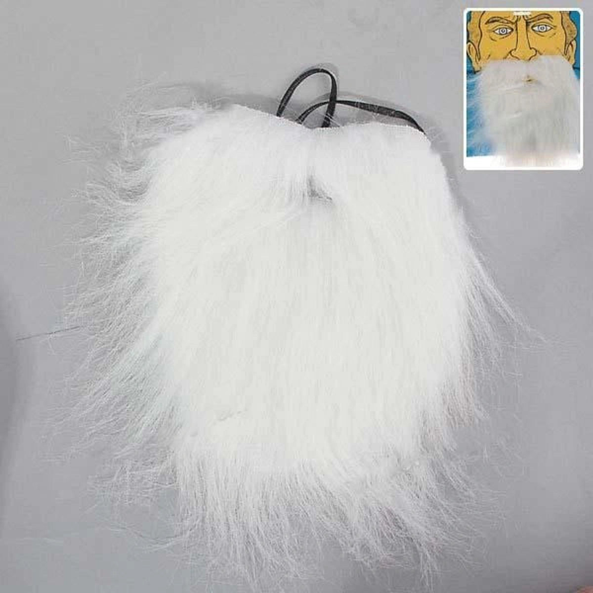 2 X Father Christmas Santa White Beard Festive Fancy Dress Costume Accessory