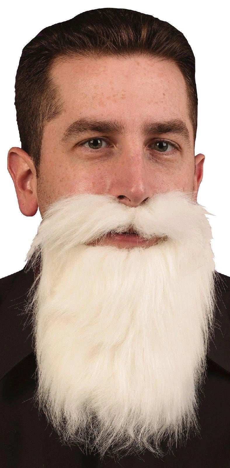 2 X Father Christmas Santa White Beard Festive Fancy Dress Costume Accessory