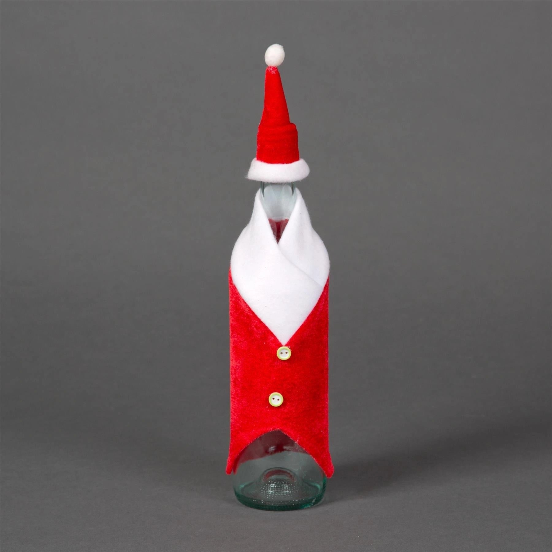 Santa Suit Wine Bottle Cover Christmas Dinner Table Xmas Party Home Events 25pk