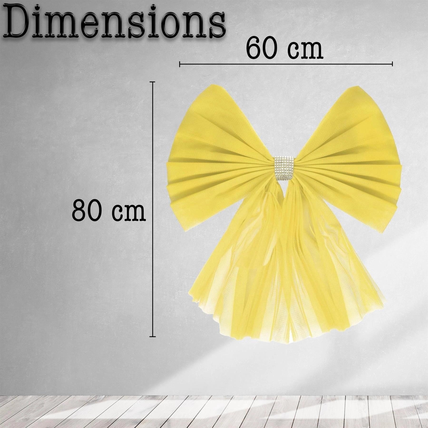 75X750Cm Door Bow Kit Gold Ribbon Pack Of 2 - Bow Size:60X80Cm