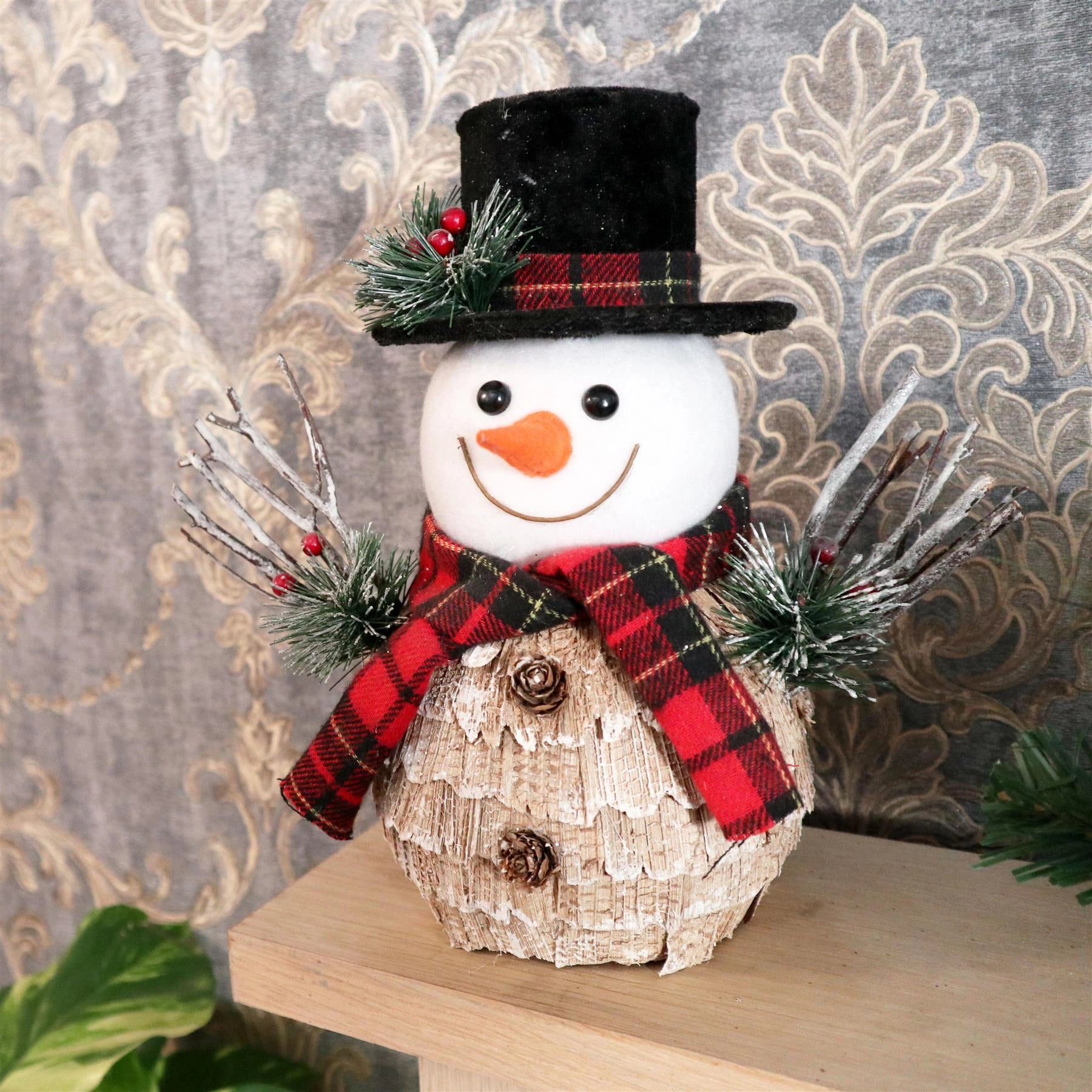 Christmas Snowman Figurine Showpieces Xmas Home Office Art Table Decoration 25cm