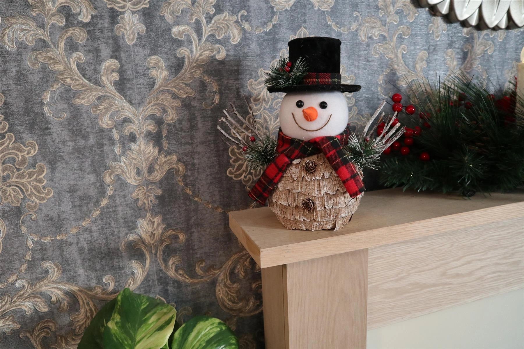 Christmas Snowman Figurine Showpieces Xmas Home Office Art Table Decoration 25cm