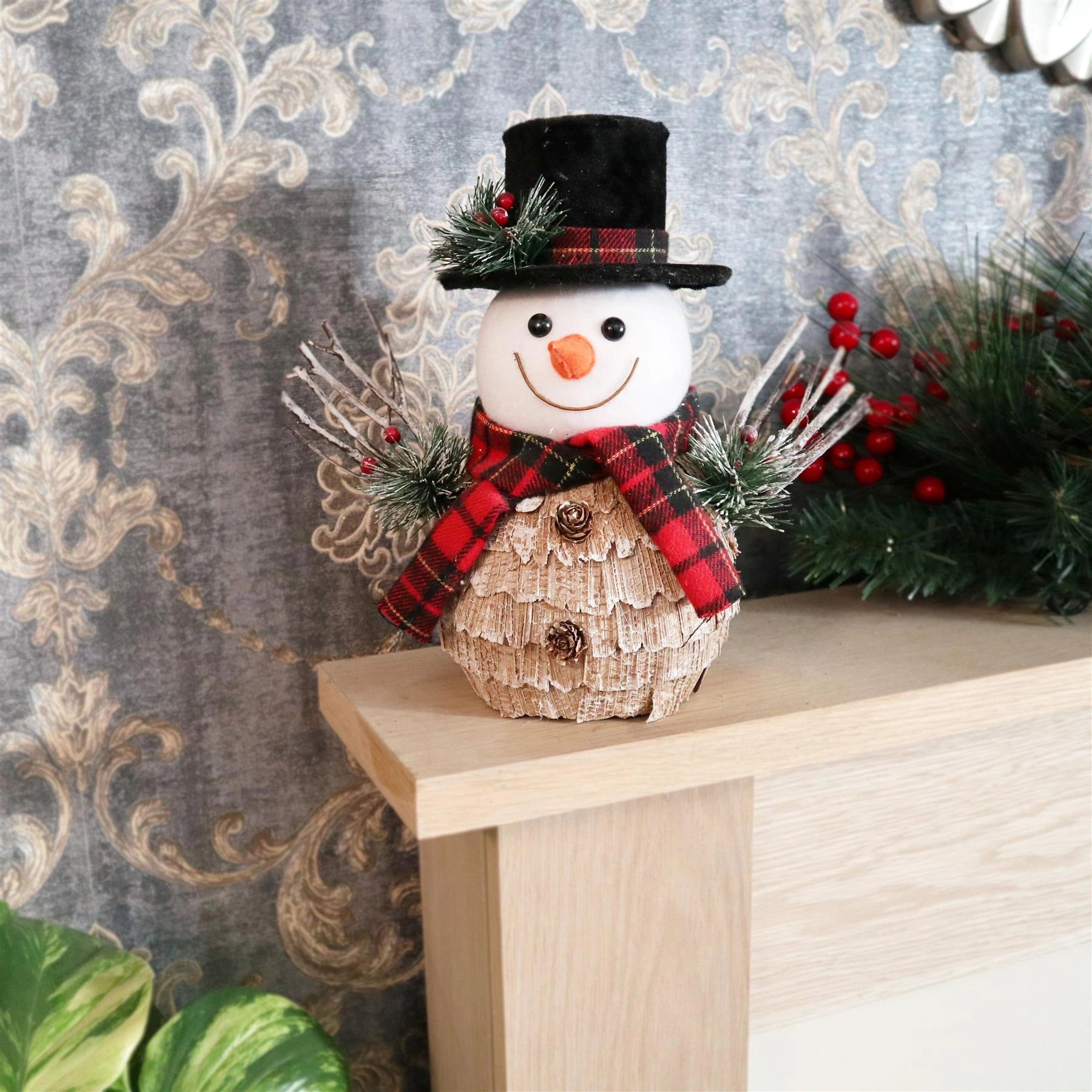 Christmas Snowman Figurine Showpieces Xmas Home Office Art Table Decoration 25cm