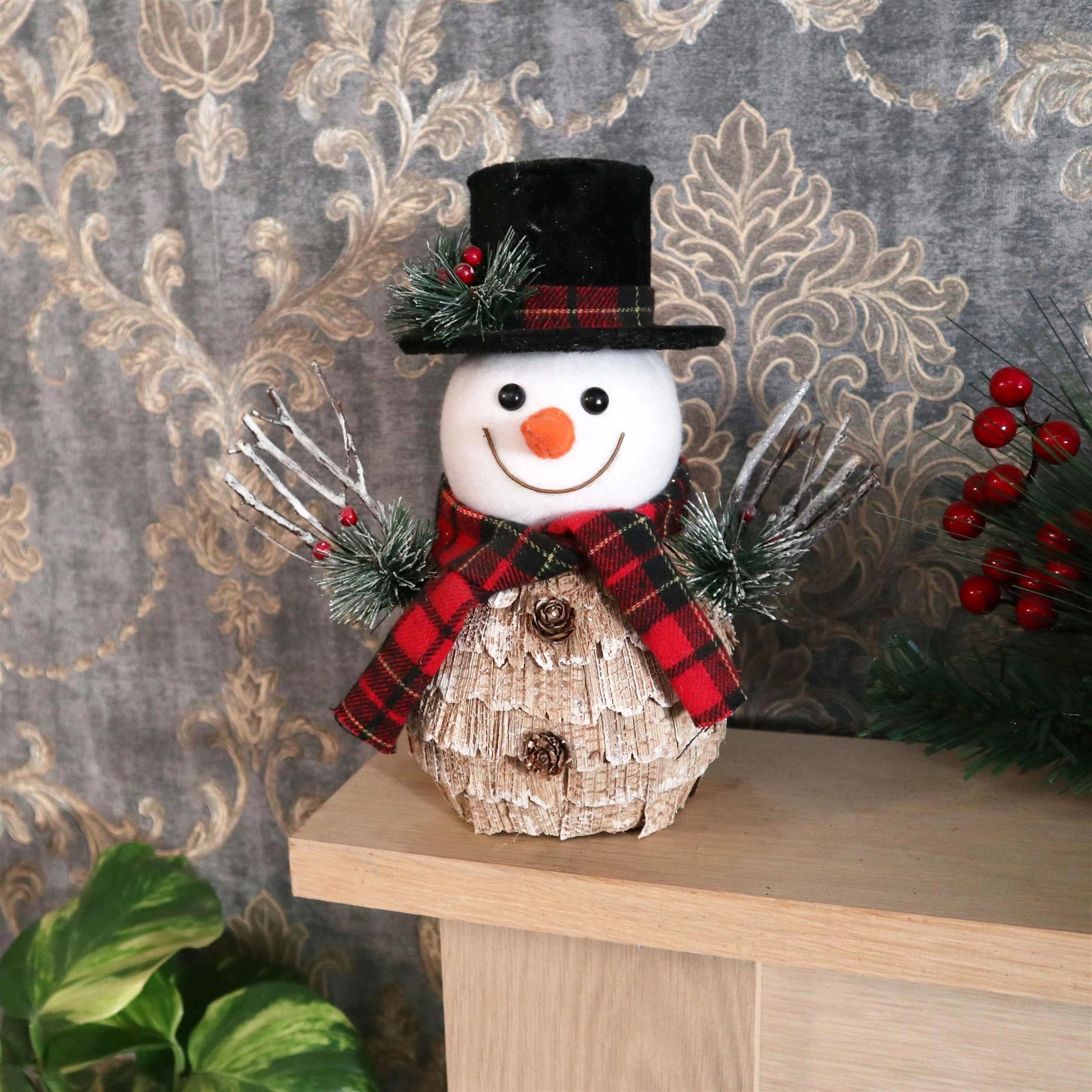 Christmas Snowman Figurine Showpieces Xmas Home Office Art Table Decoration 25cm