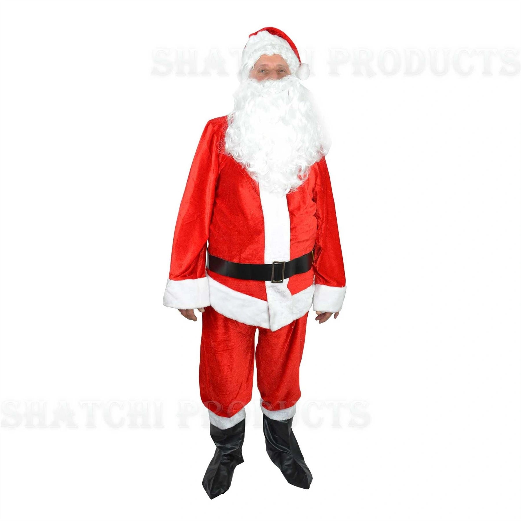 Santa Claus Costume Suit Velvet Large Father Christmas Fancy Dress Party